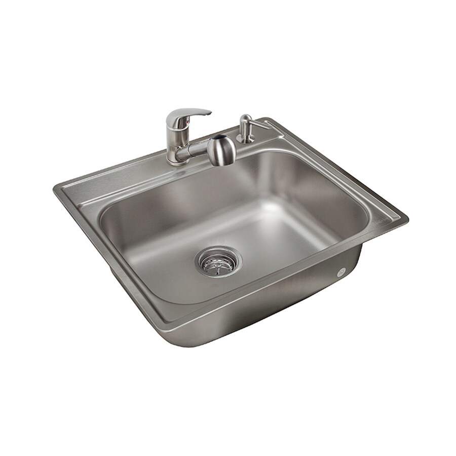Kindred QSUA1925-8N Queen 24.75-in Lr X 18.75 Fb-in X 8-in Dp Under Mount Single Bowl Stainless Steel Kitchen Sink Kindred QSUA1925-8N Queen 24.75-in Lr X 18.75 Fb-in X 8-in Dp Under Mount Single Bowl Stainless Steel Kitchen Sink