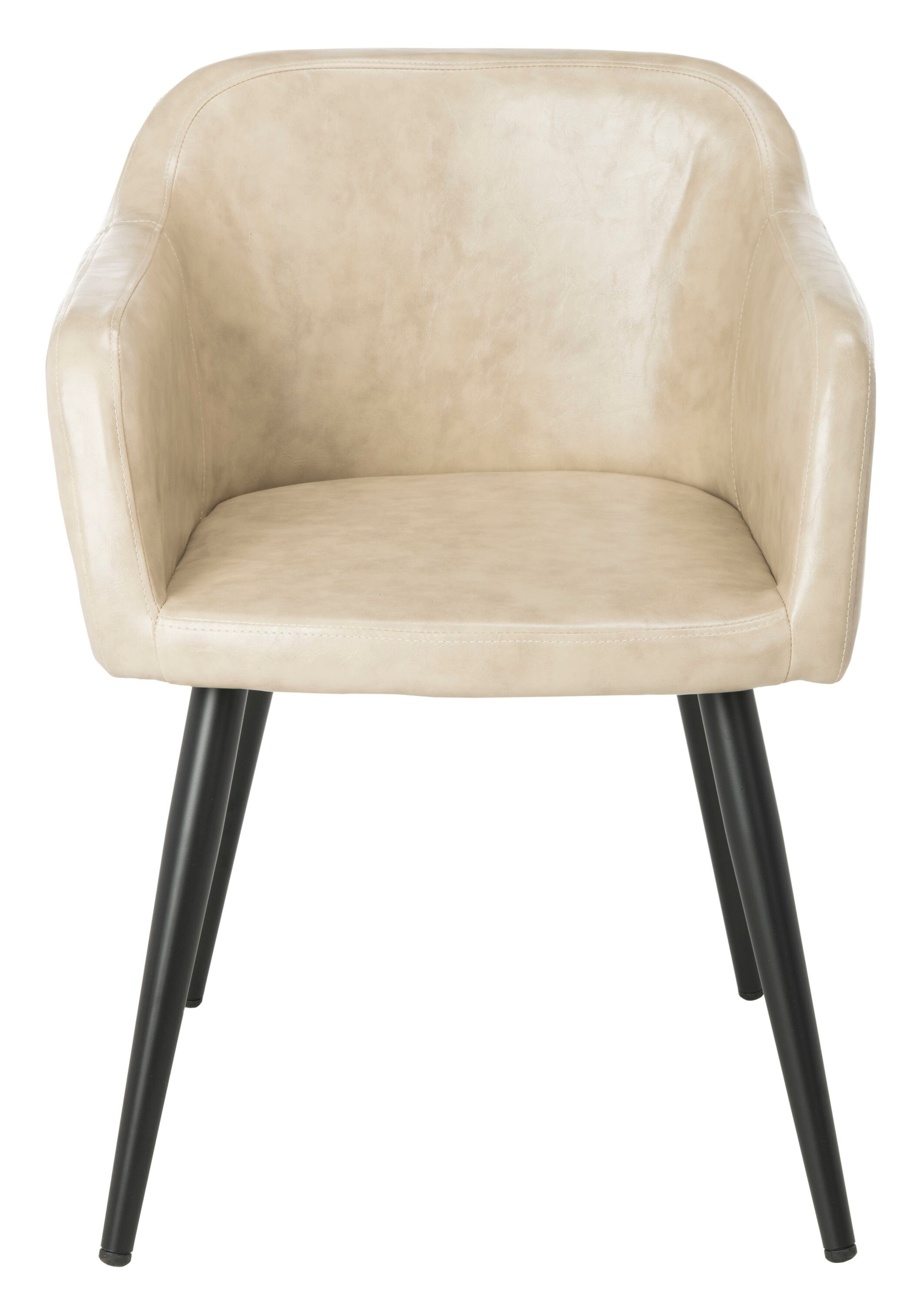 beige leather accent chair