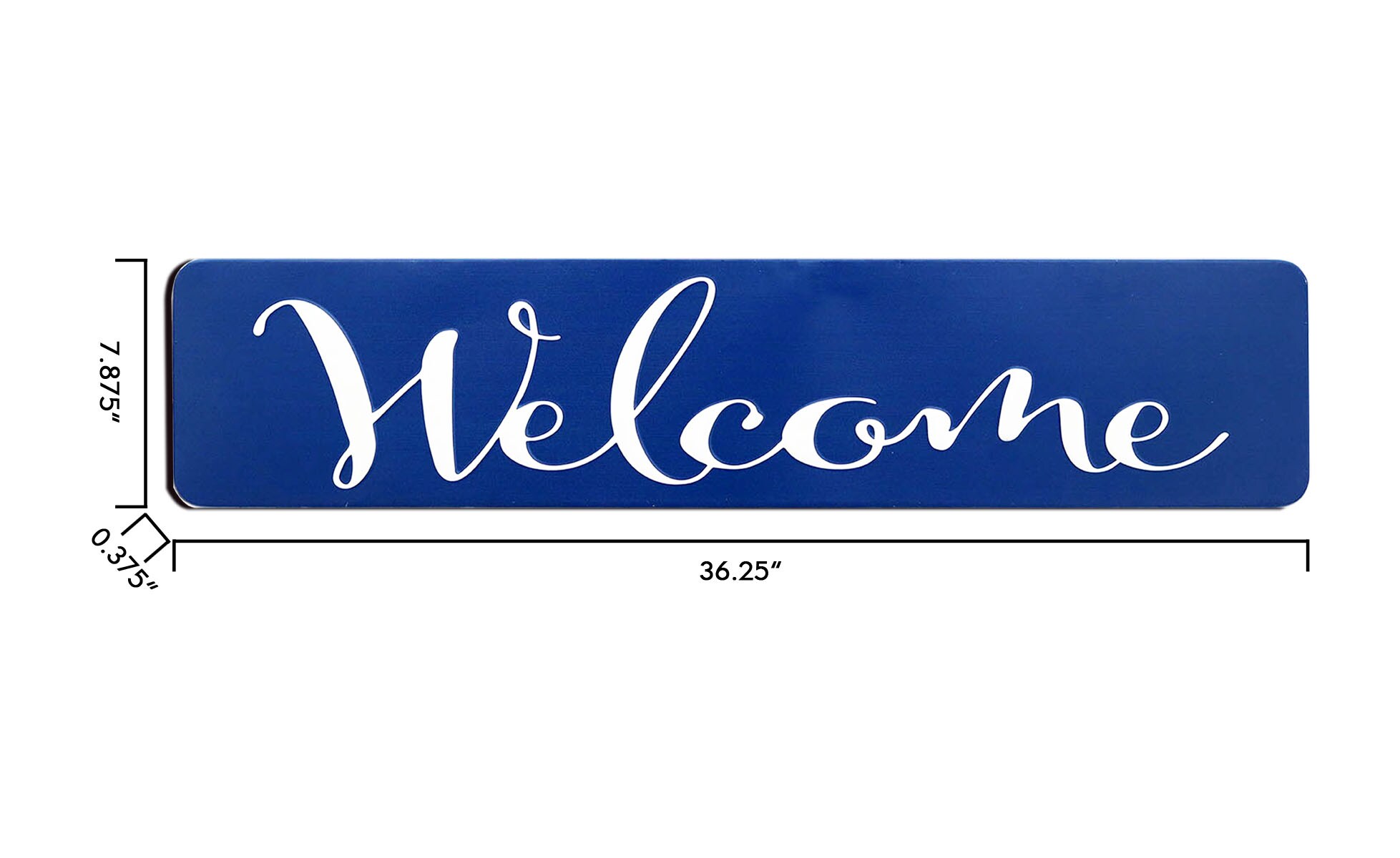 Horizontal Metal Sign Multiple Sizes Restrooms Blue Background Activity