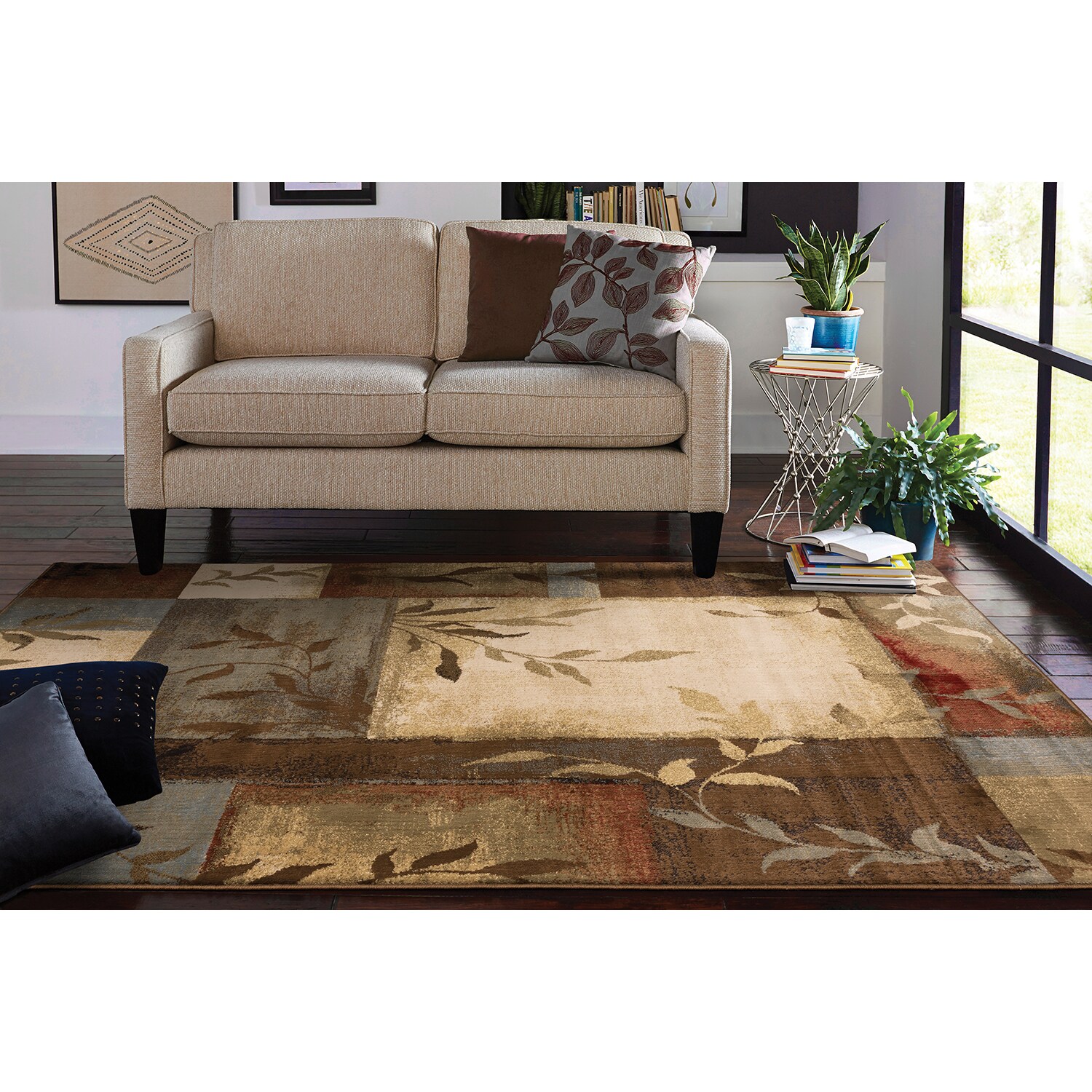 for Living Grey Maples Rugs Vintage Patchwork Distressed 5 x 7 Non Slip Large Rug Bedroom and Dining Room 5 ft x 7 ft Made in USA