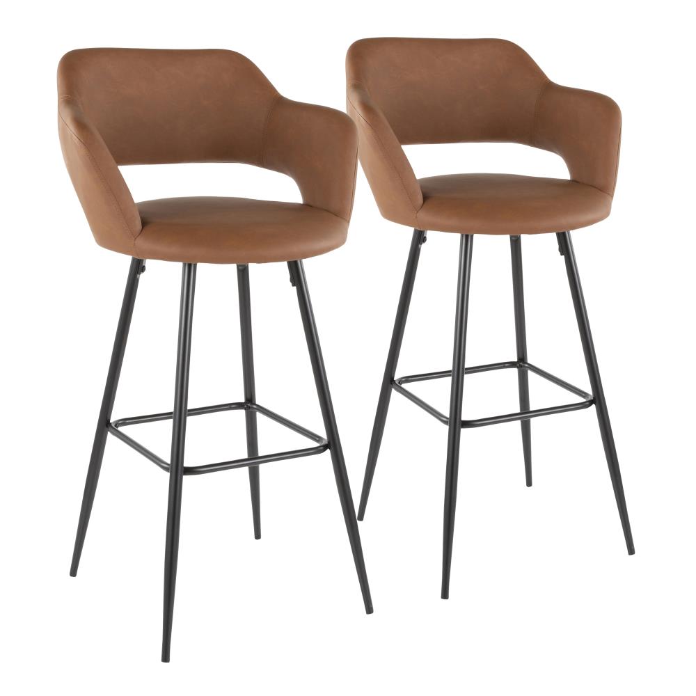 tan and black bar stools