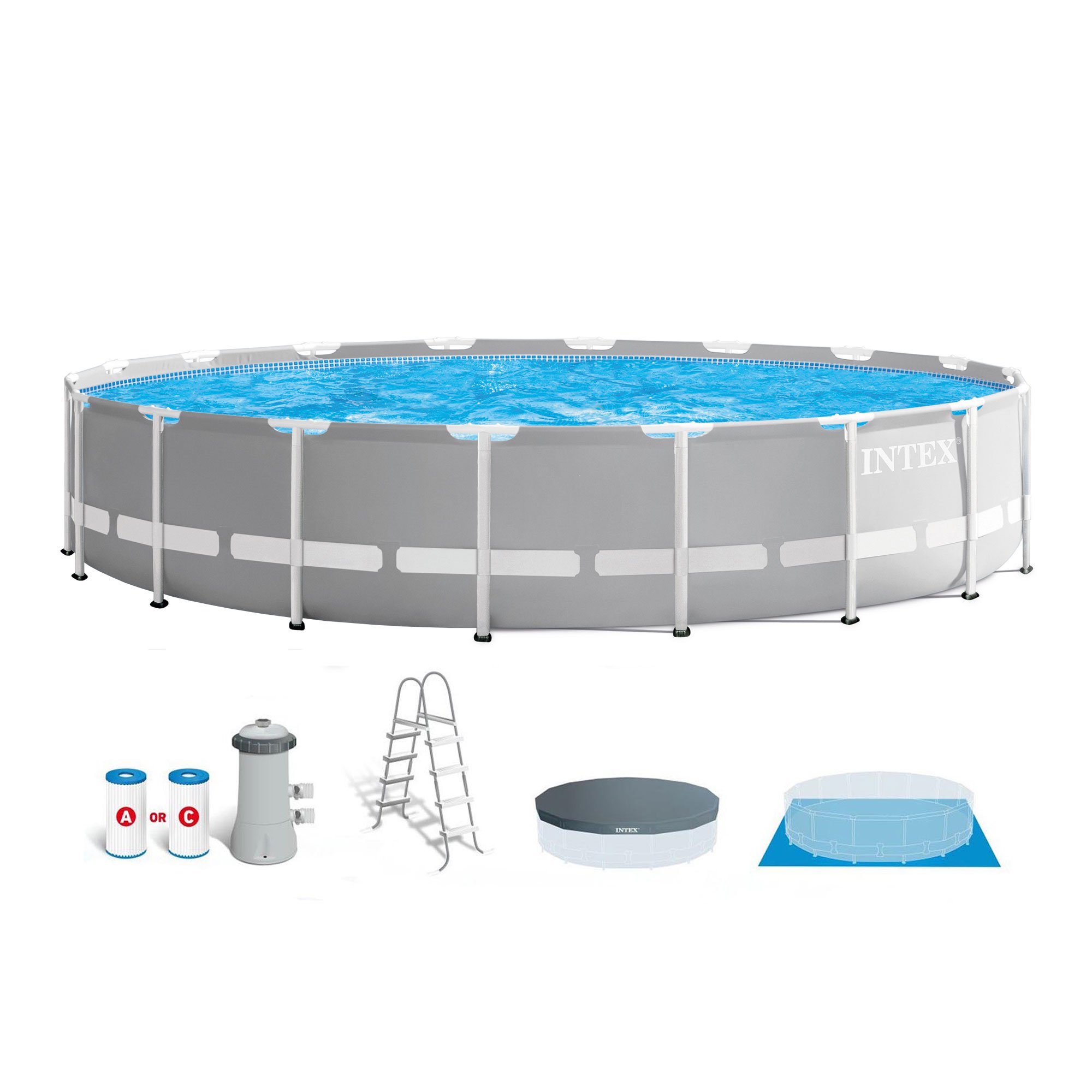 ost Føderale pessimist Intex Prism Frame 18-ft x 18-ft x 48-in Round Above-Ground Pool in the Above-Ground  Pools department at Lowes.com
