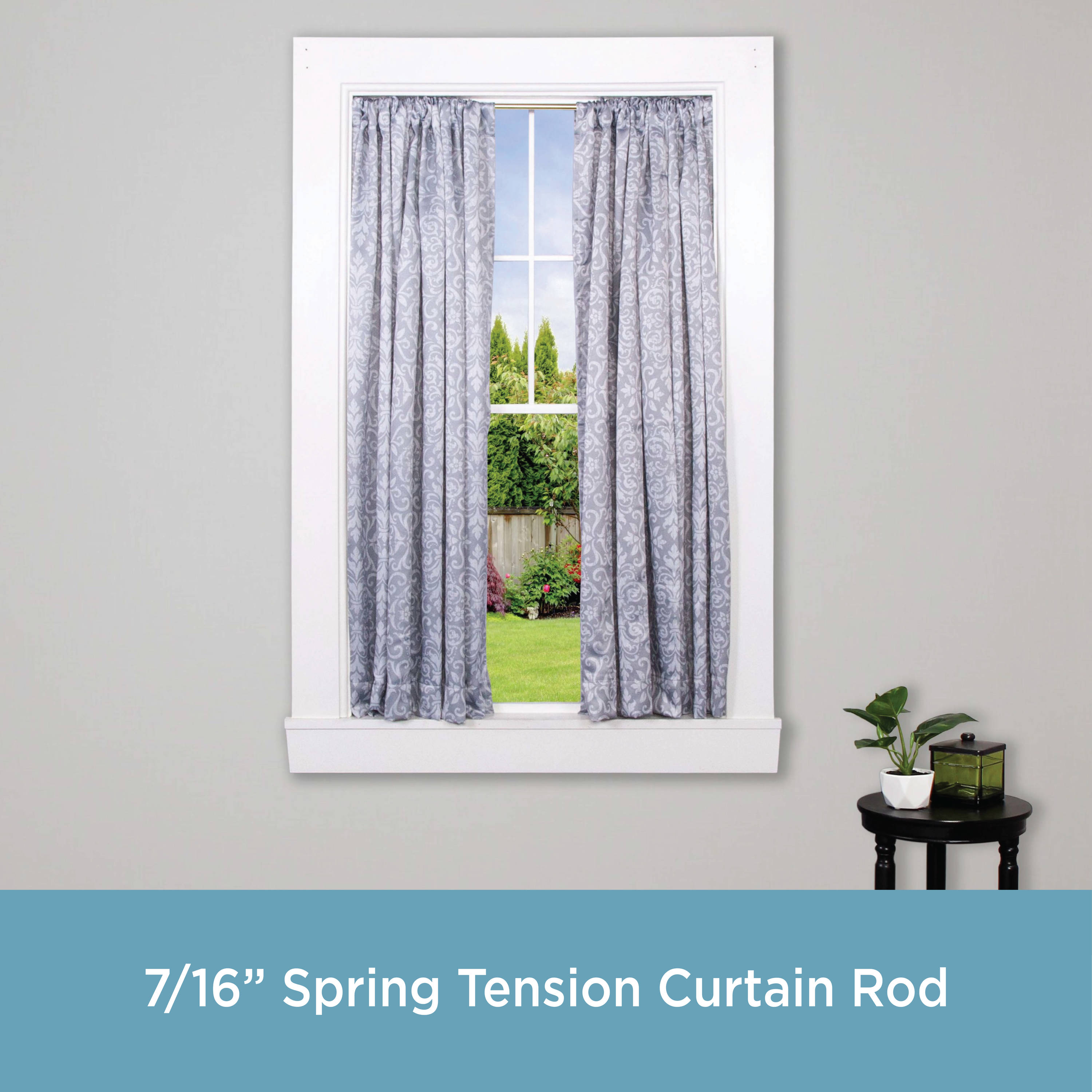 WHITE SINGLE SPRING TENSION CURTAIN ROD 18" TO 28" EXTENDABLE NO TOOLS REQUIRED 
