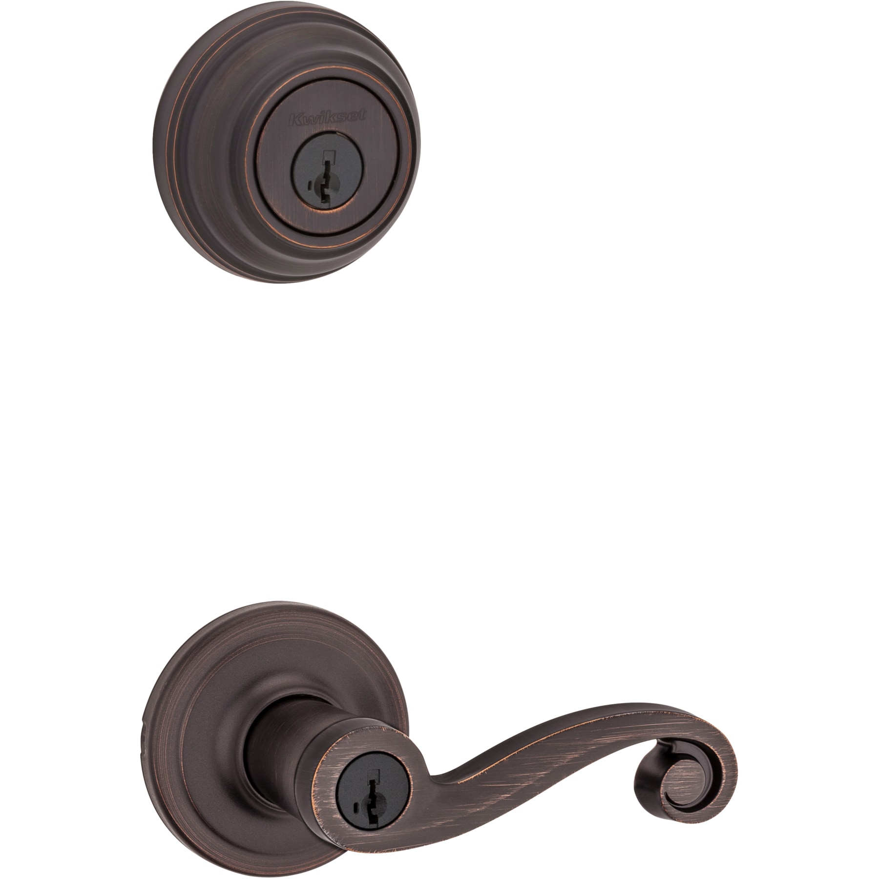 Kwikset 991 Venetian Bronze Tustin Keyed Entry Door Deadbolt Lock Combo Smartkey 