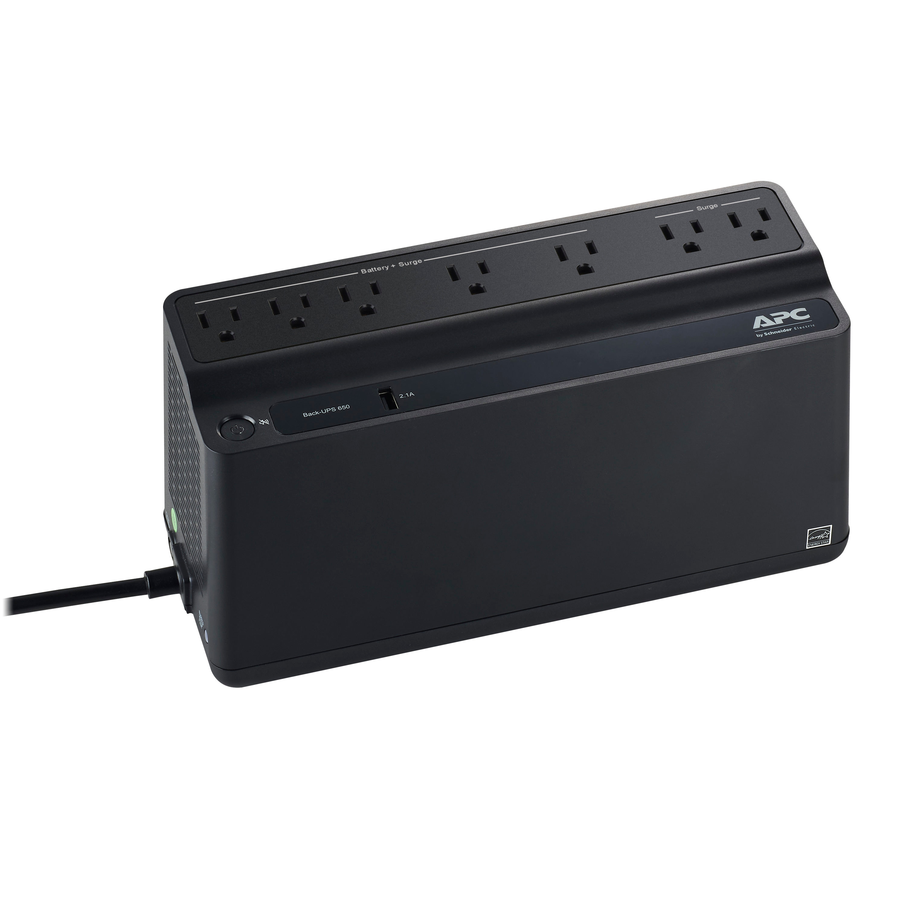 Back-UPS 650VA Uninterruptible Power Supply Battery Backup Surge 8 Outlets USB 
