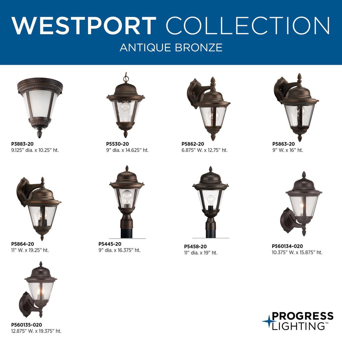 Progress Lighting Westport Collection 1-Light Outdoor Black Post Lamp P5458-31 