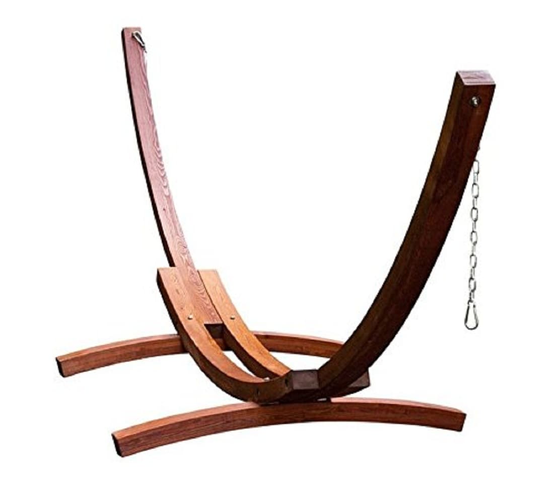 OnCloud 15 ft Wooden Arc Hammock Stand with Chains and Hooks 