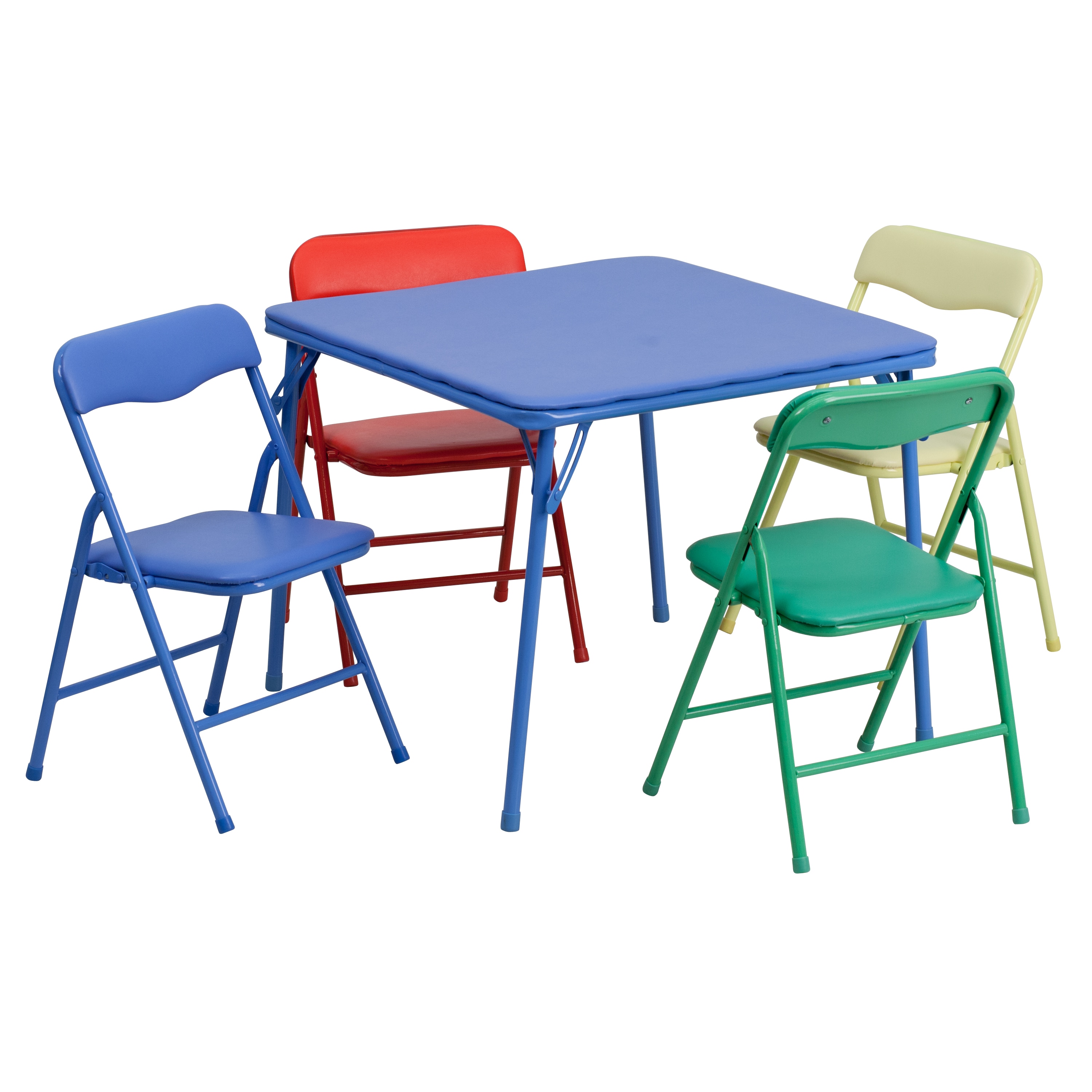 Flash Furniture Blue Square Kid's Play Table Set of 20 Chairs in ...