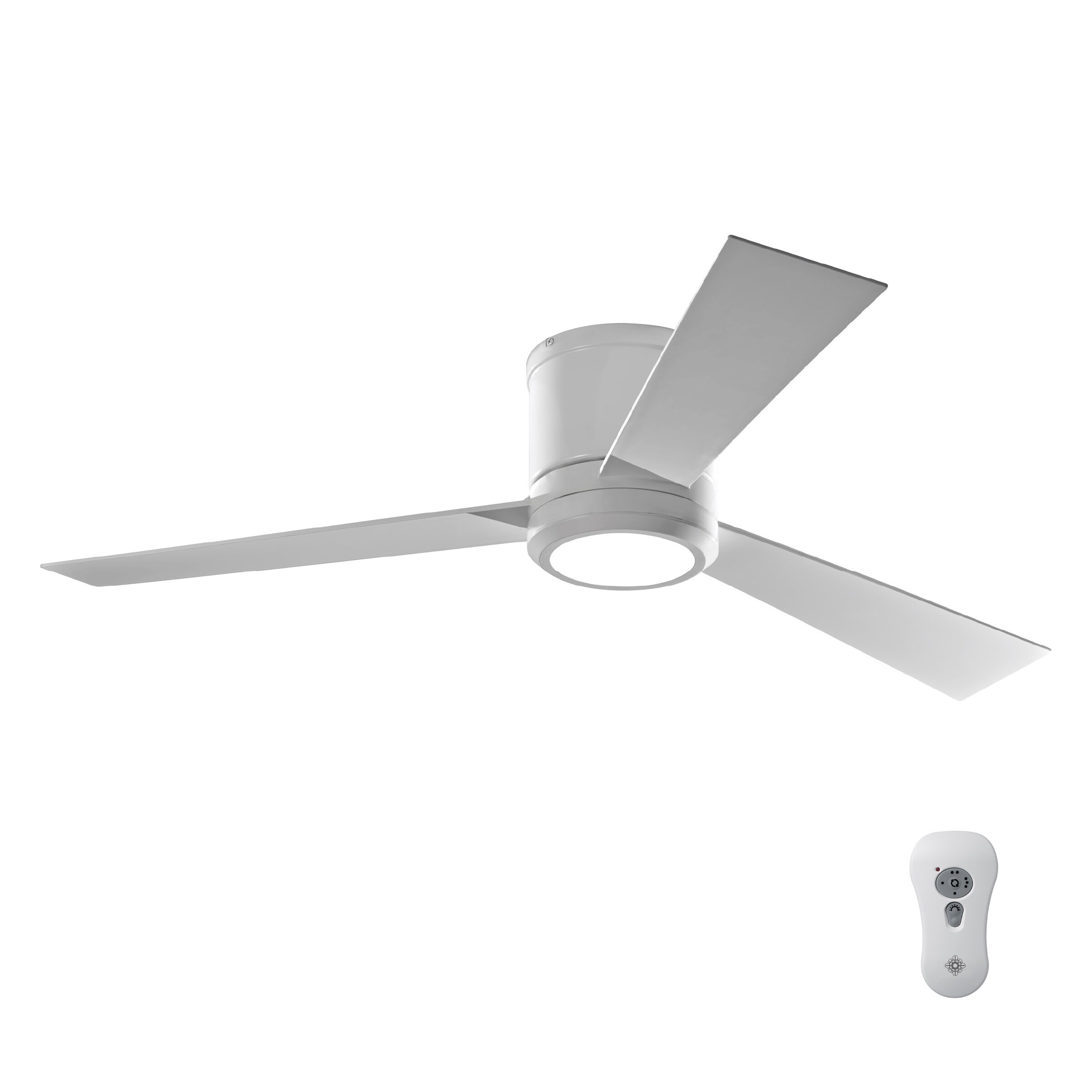 Secondhand 52'' white Indoor Ceiling Fan with LED Light Remote Control 3 Blades 