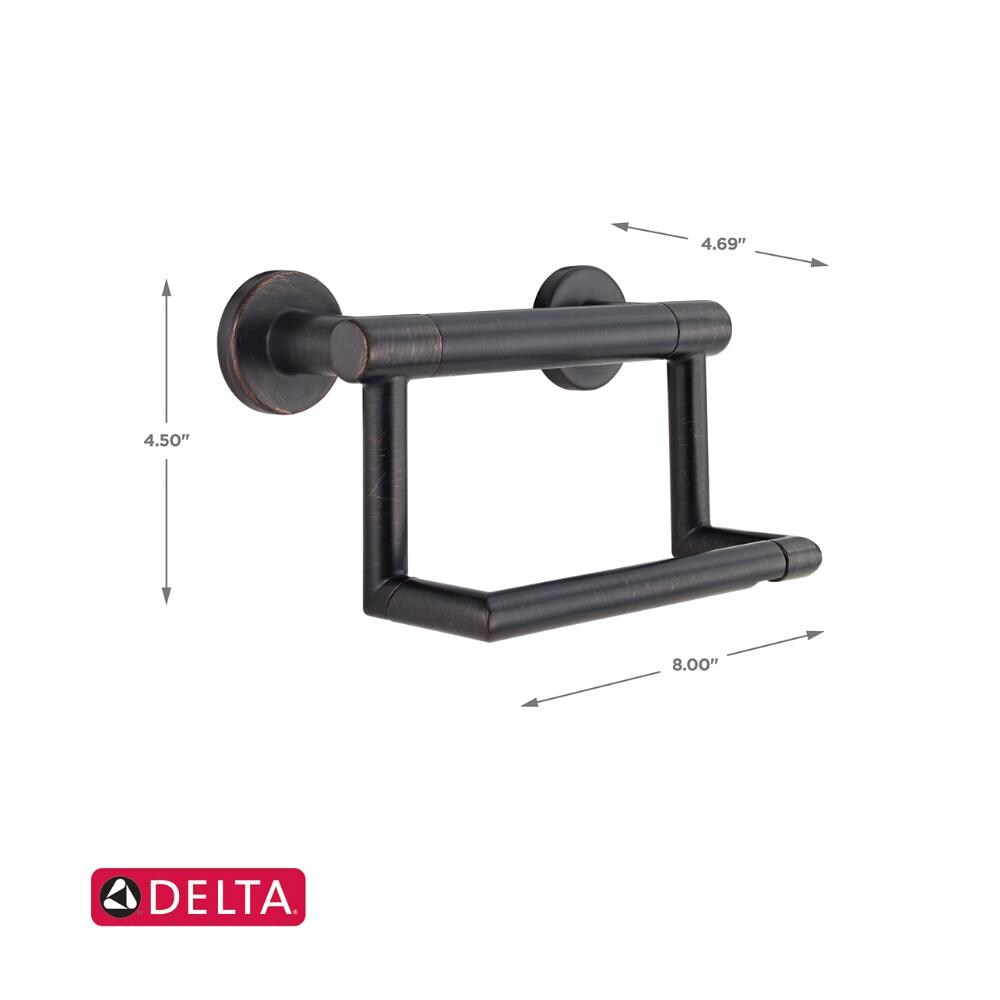 Delta Contemporary 8-in Venetian Bronze Wall Mount Grab Bar (300-lb Weight Capacity)