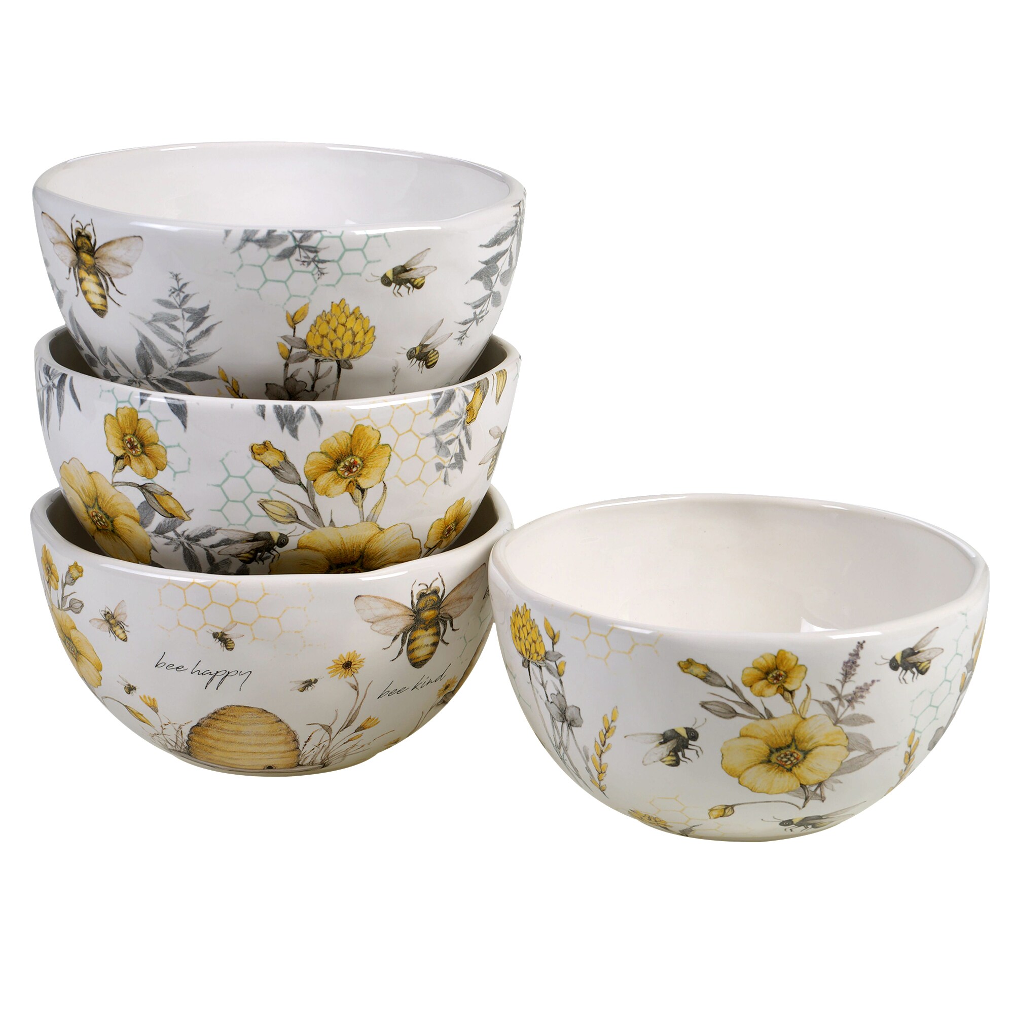 Dinnerware Set Service for 4 Multicolored Certified International 89066 Butterfly 16 pc 