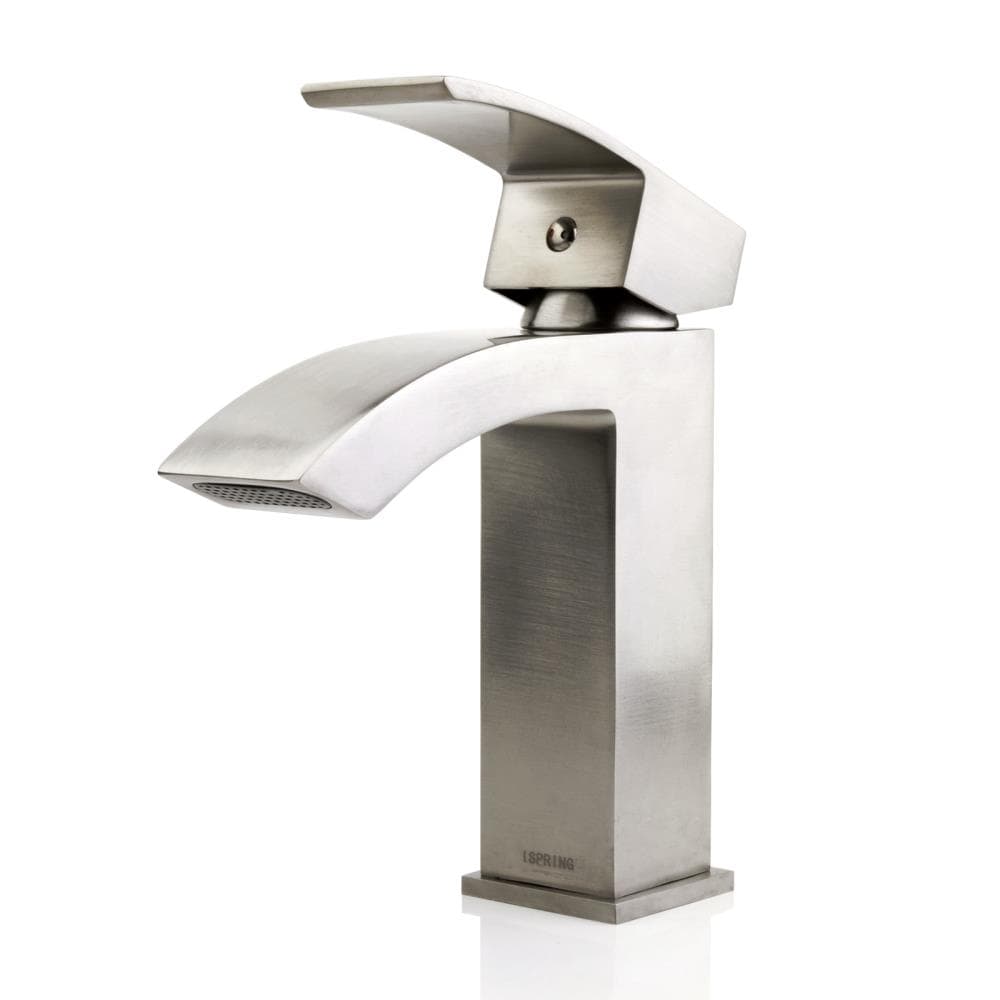 LED Waterfall Brushed Nickel Single Handle Bathroom Sink Faucet Basin Mixer Tap