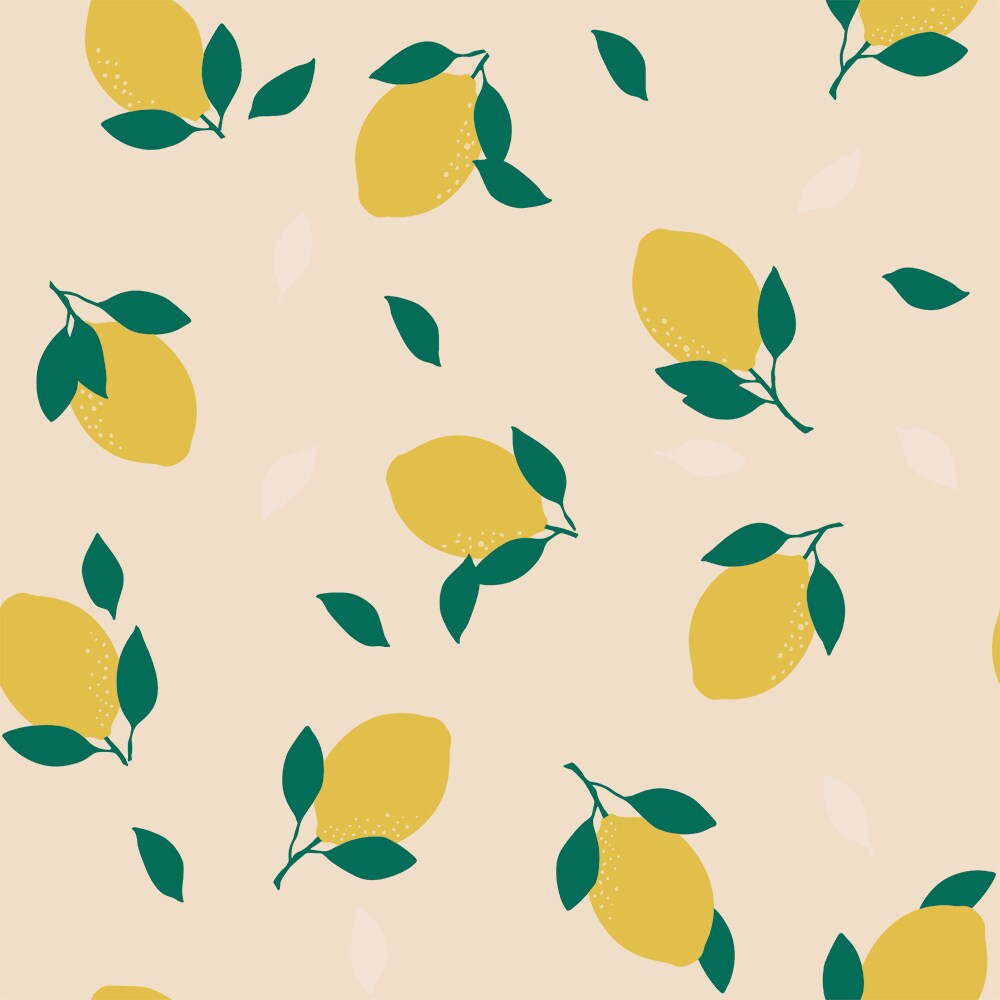 Peel-and-Stick Removable Wallpaper Citron Presse Lemon Yellow Provence Toile 