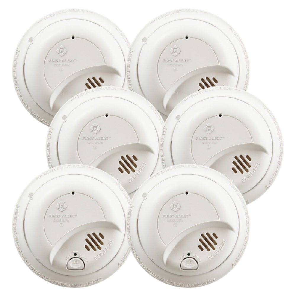 Smoke Alarm Detector Ionization Sensor Battery Operated Home Fire Safety 6-Pack 