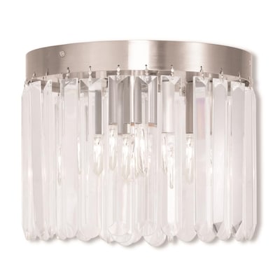 Livex Lighting Ashton 10.5-in Brushed Nickel Incandescent Flush Mount Light Livex Lighting Ashton 10.5-in Brushed Nickel Incandescent Flush Mount Light