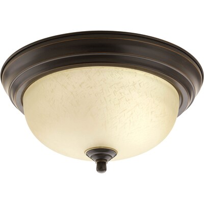 Progress Lighting Melon 11.375-in Antique Bronze Transitional Fluorescent Flush Mount Light Progress Lighting Melon 11.375-in Antique Bronze Transitional Fluorescent Flush Mount Light