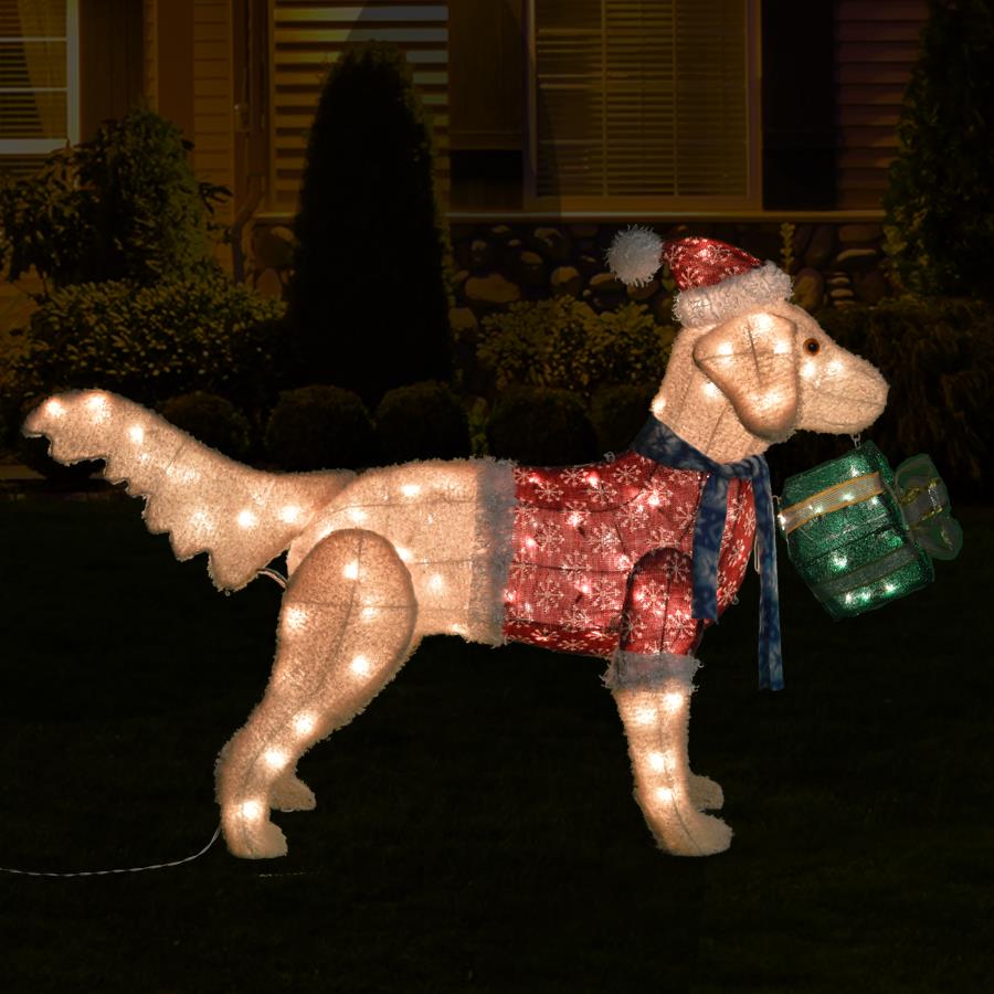 2.62-in Dog Sculpture With White Incandescent Lights At Lowes.com