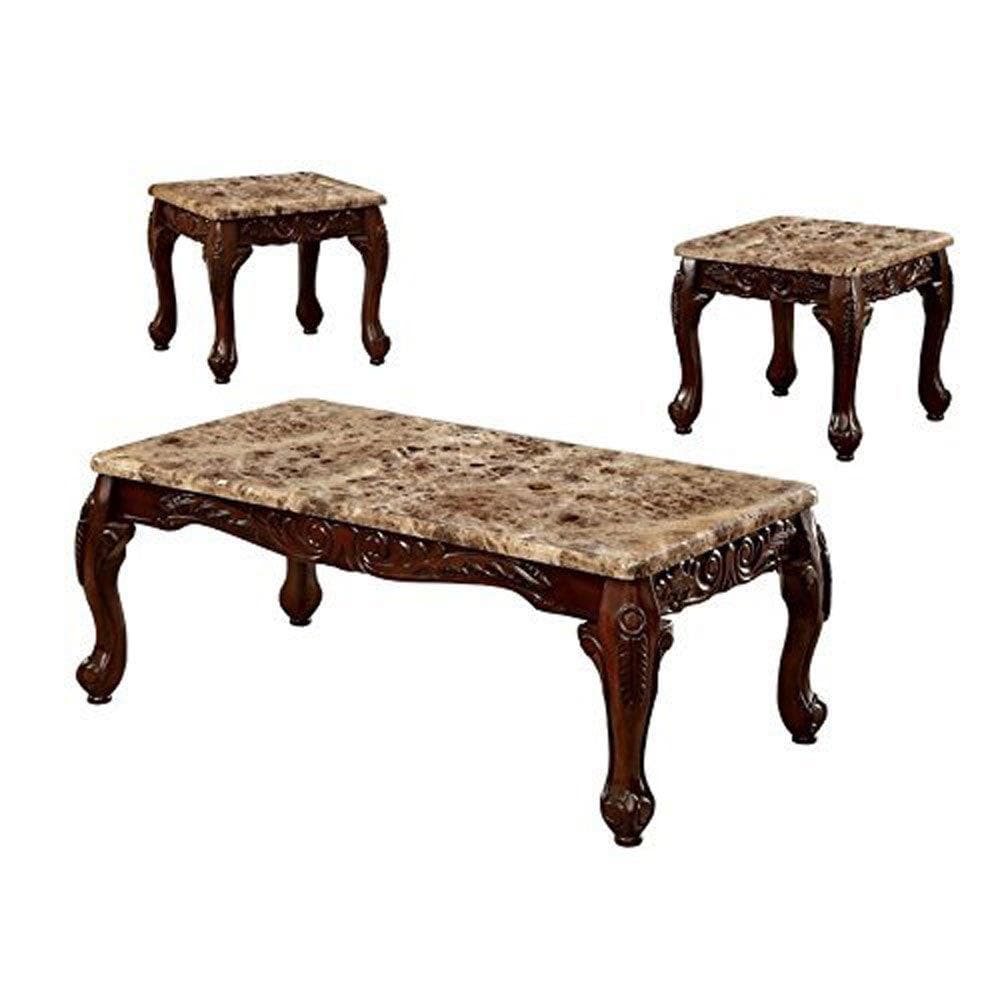 Occasional Table 3-pc Set in Oak Finish and Wood Grain 