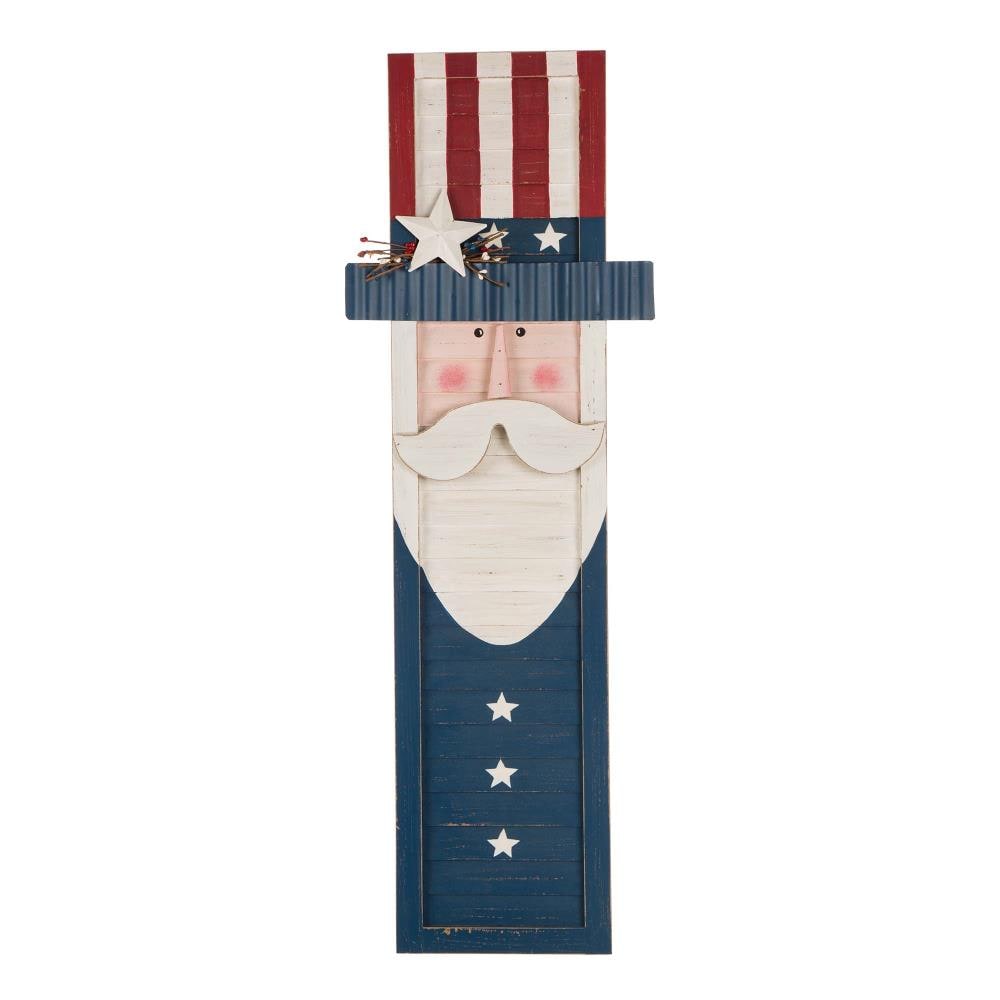 Uncle Same Patriotic Gnome God Bless America 4.25x4.25 sign tiered tray  FREE SHIPPING