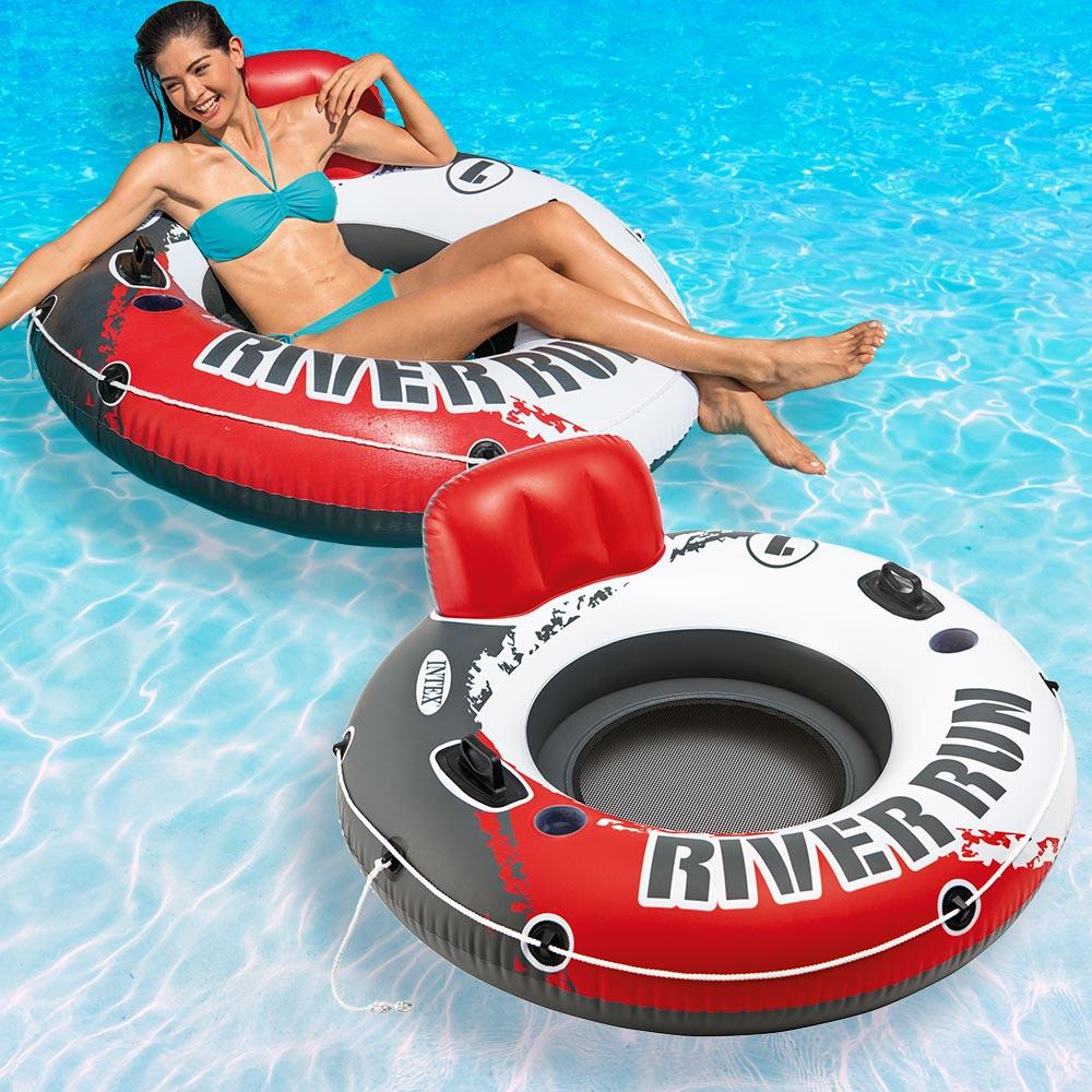 Details about   Intex River Run I Sport Lounge Inflatable Floating Water Tube Connect'N Float 