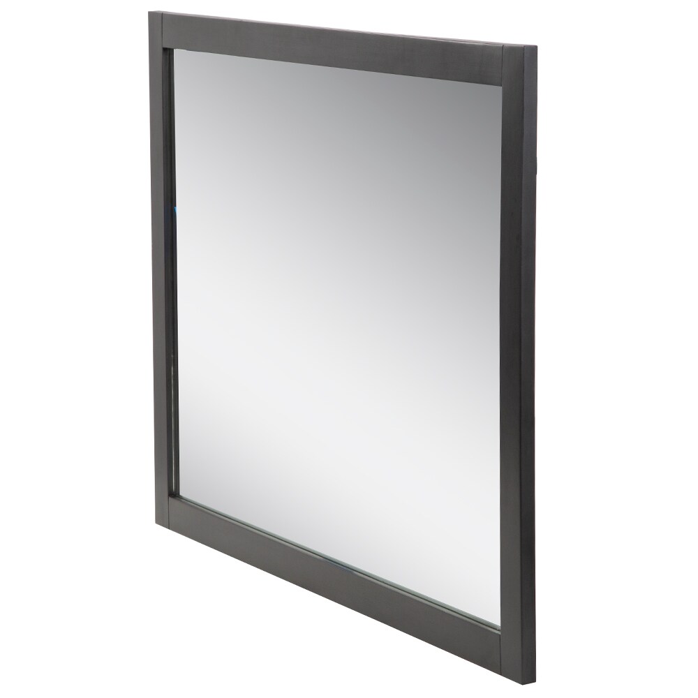 58 x 84cm Black Framed Mirror with Wall Hanging Fixings
