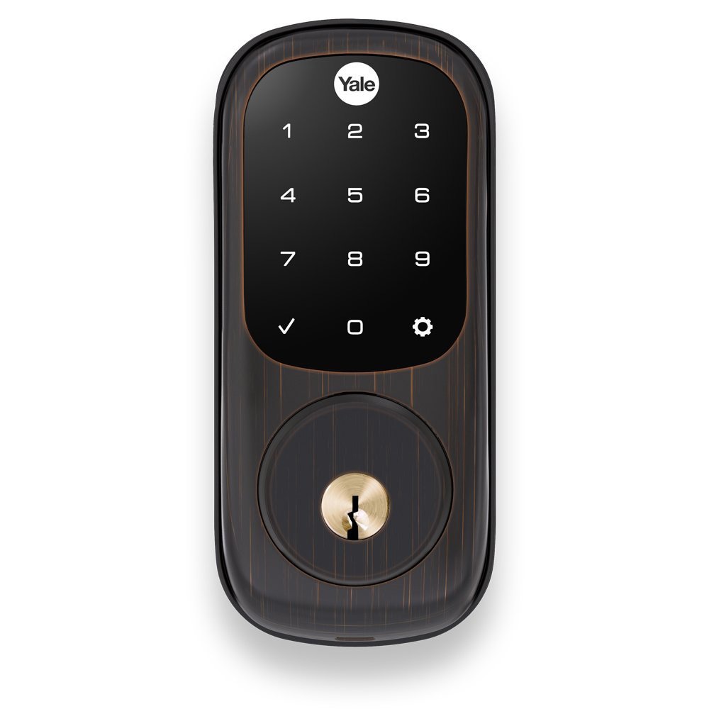 Yale Assure Lock With Bluetooth Real Living Push Deadbolt Oil Rubbed Bronze 
