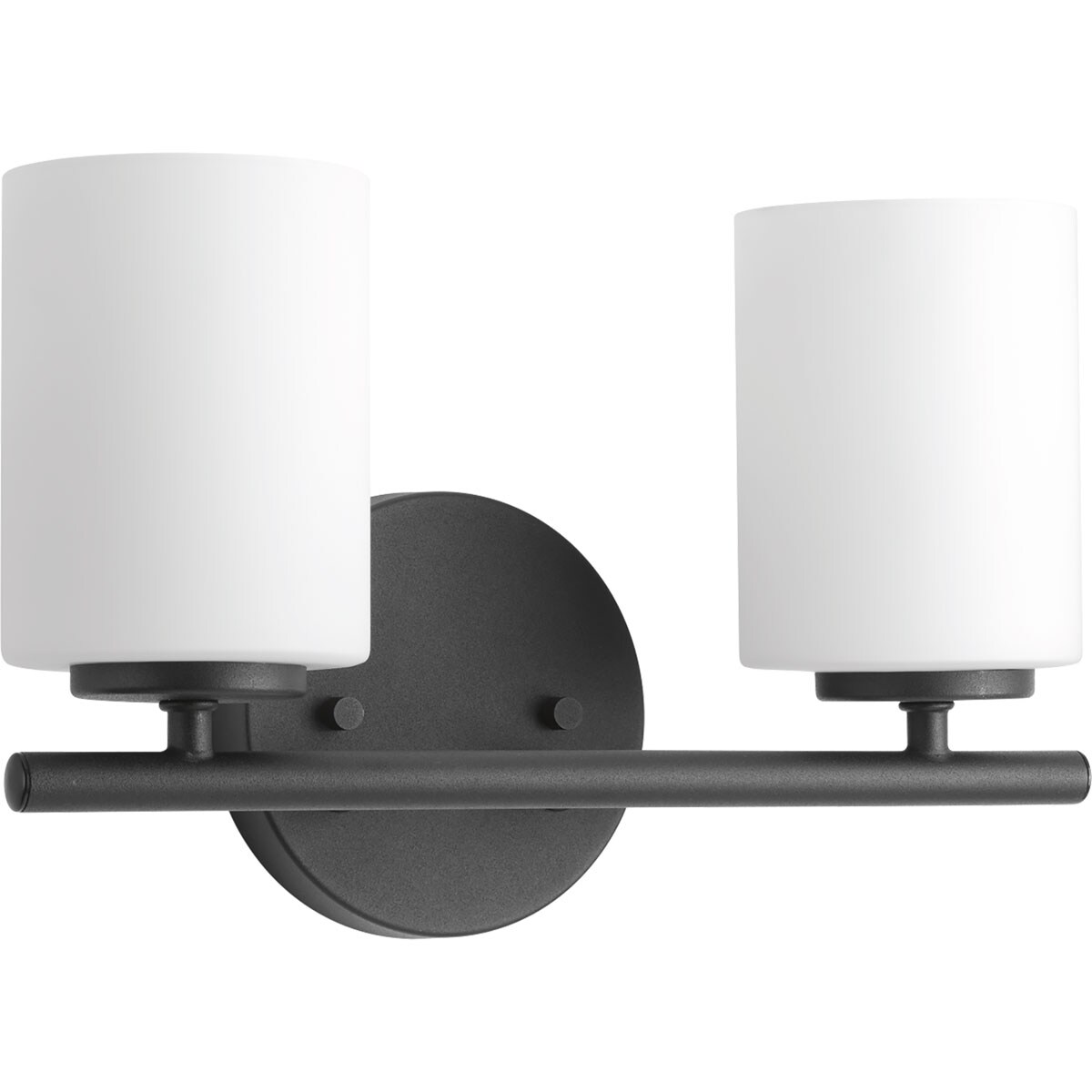 Progress Lighting Replay 5" 1-Light Black Sconce  Frosted Glass Shade P2131-31 