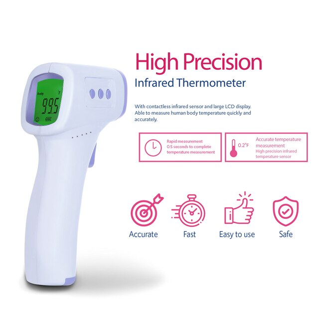 LCD Digital Infrared Thermometer Forehead Non-Contact Body Temperature Home Safe