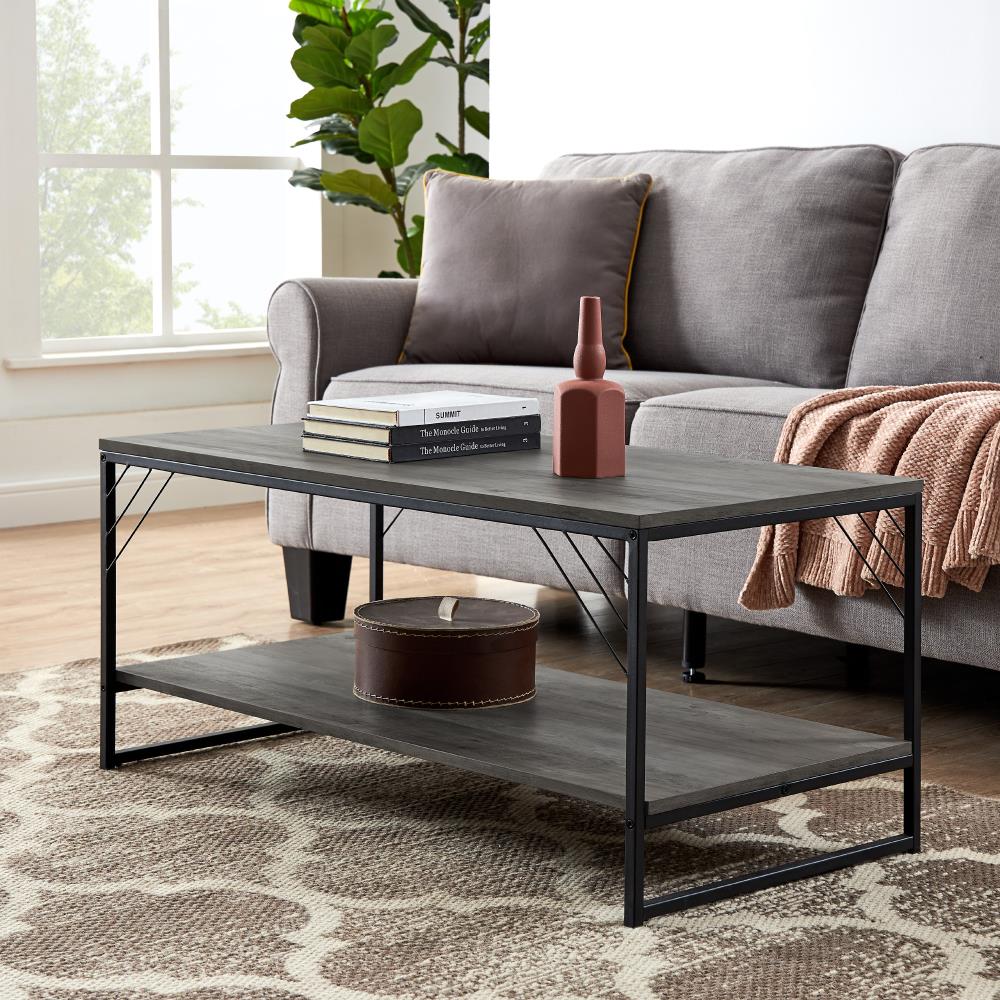 Walker Edison Gray Wash Coffee Table In The Coffee Tables Department At 