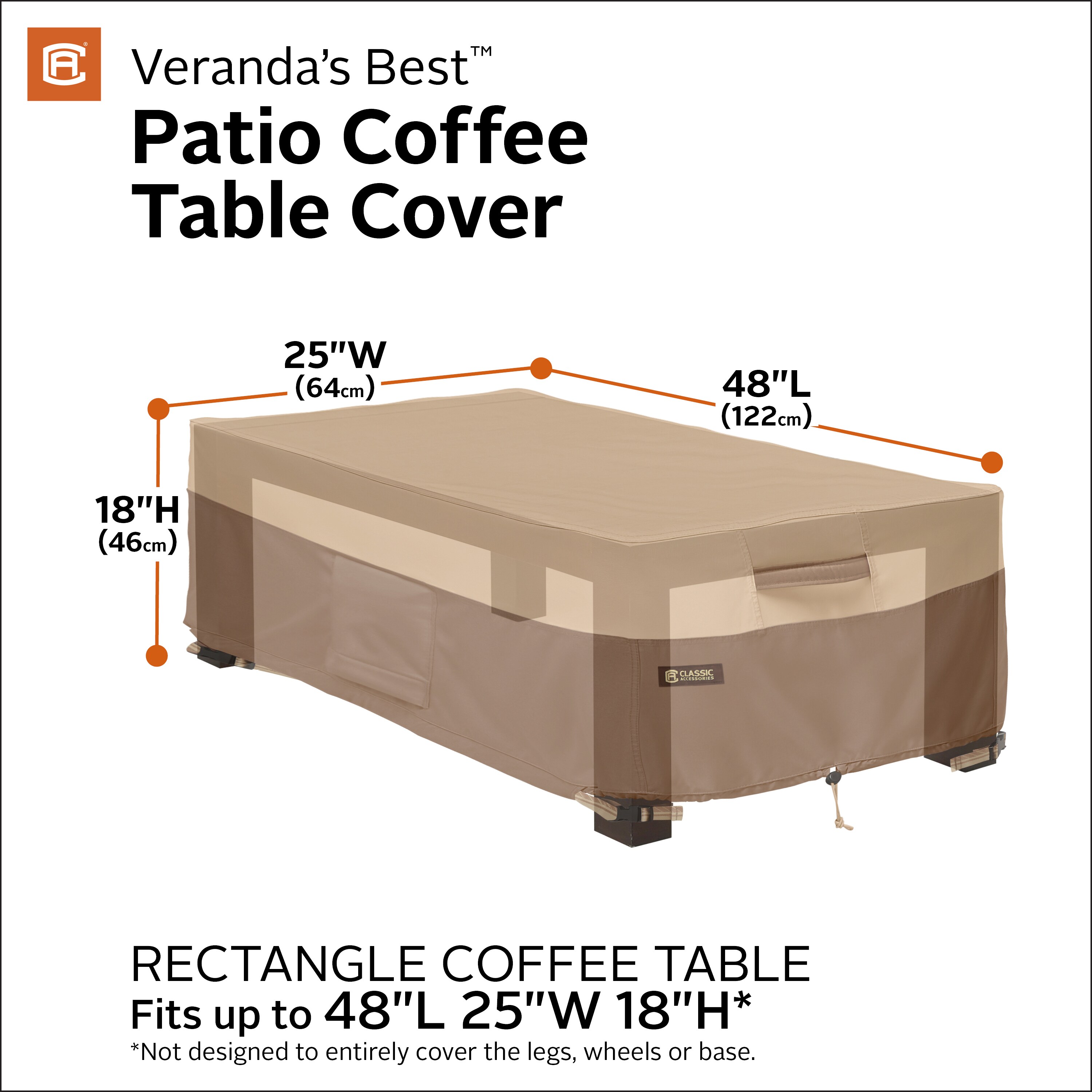 48'' Rectangular Patio Coffee Table Covers Garden Outdoor Furniture Protection ！ 