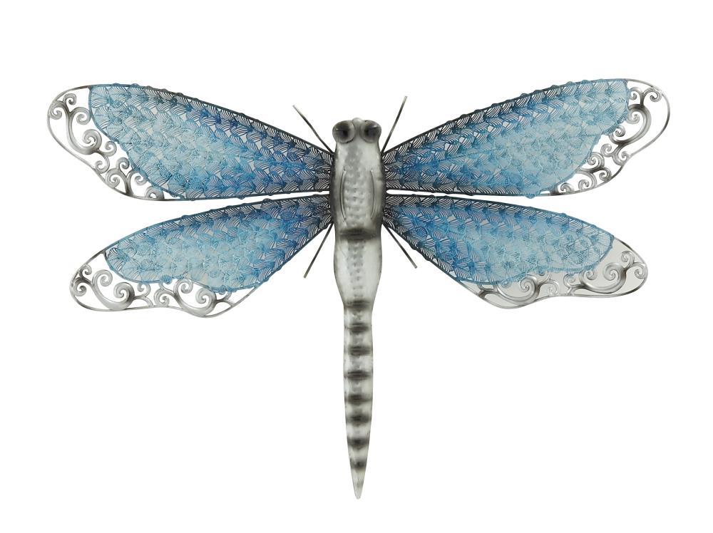 Metal Wall Art Blue Dragonfly 