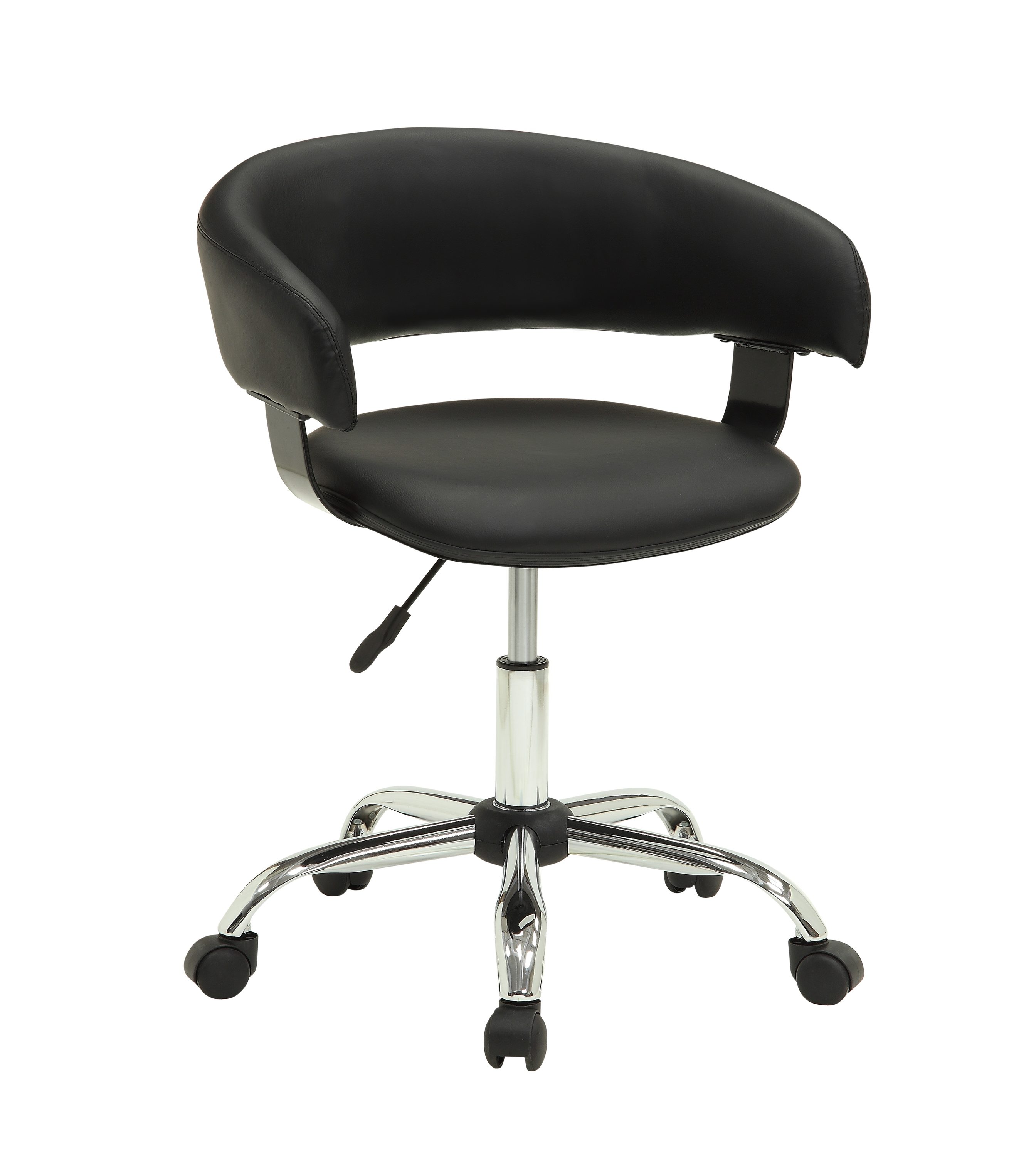 orbit white faux leather adjustable rolling office stool