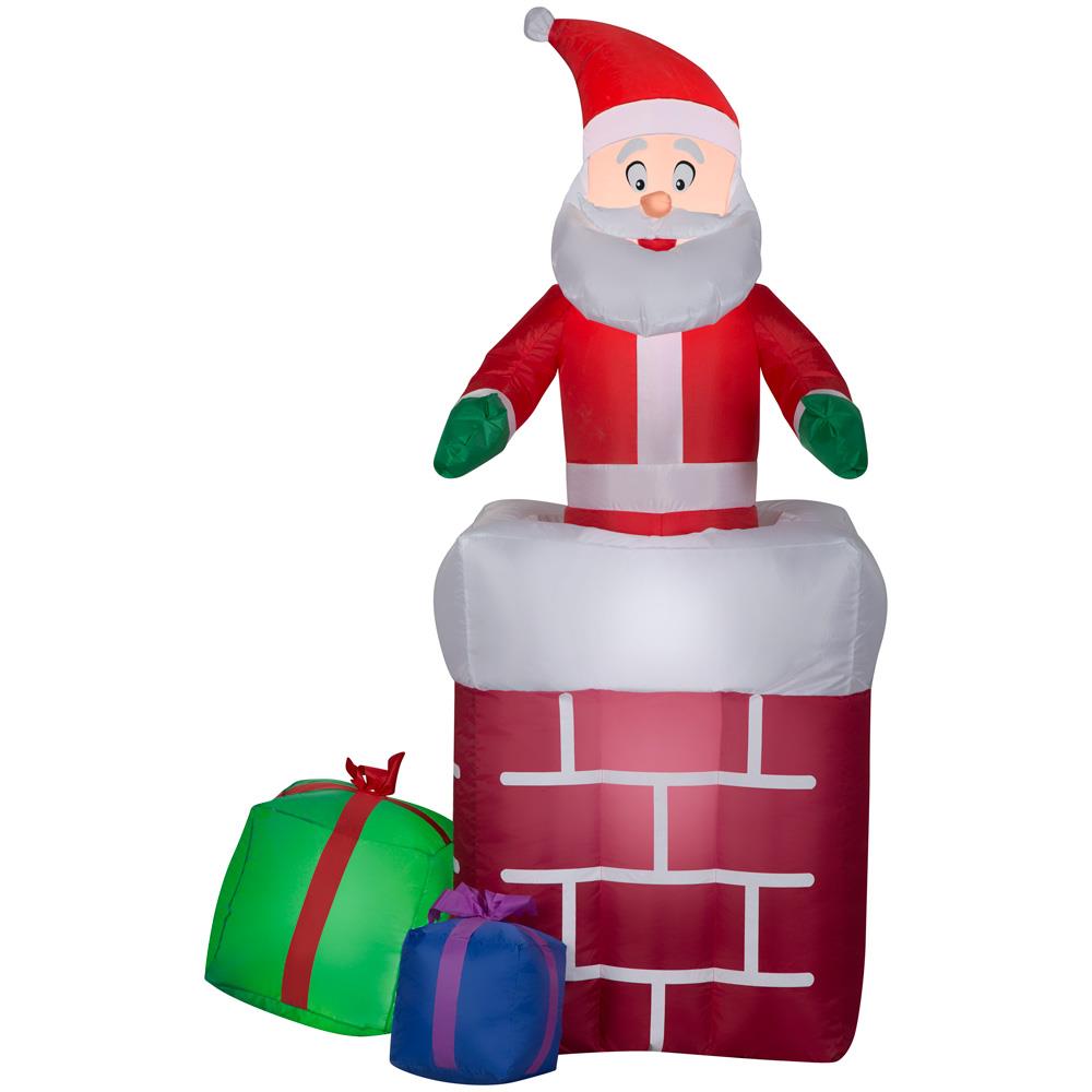 Gemmy 83662 Airblown Santa Hanging From Roof Christmas Inflatable for sale online 