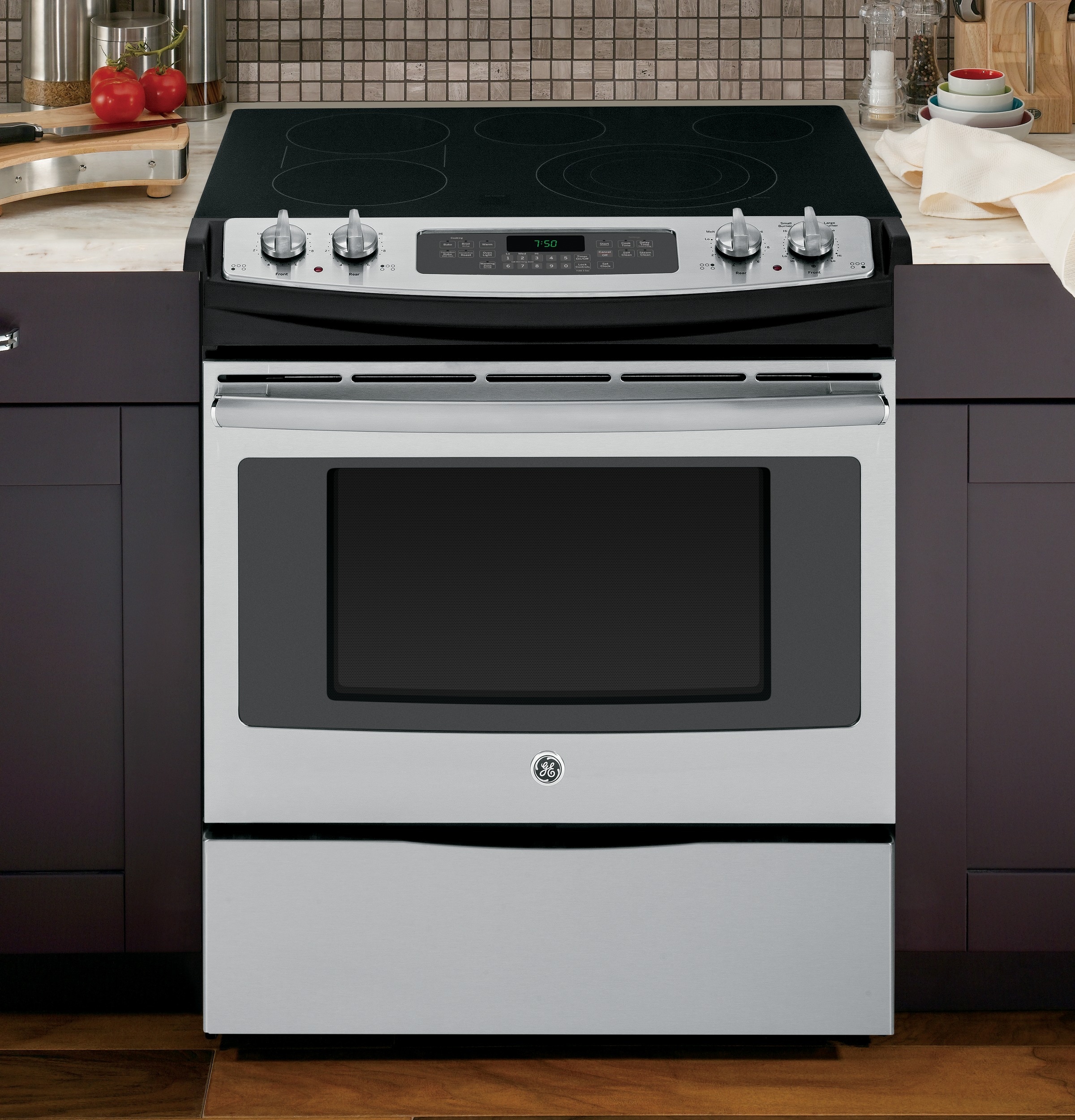 GE 30-in Smooth Surface 5 Elements 4.4-cu Ft Self-Cleaning Convection ...