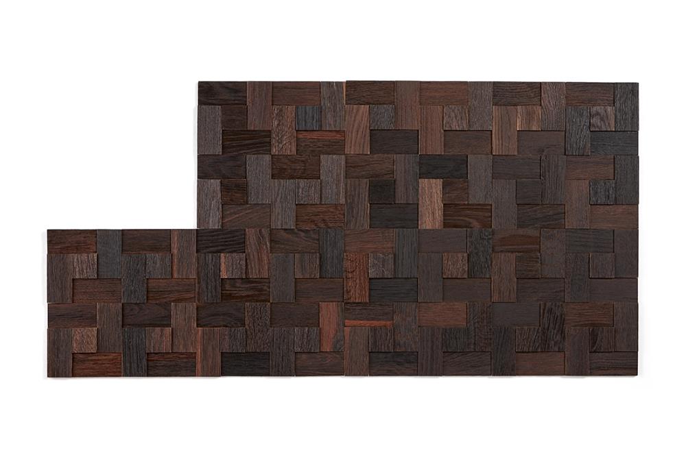 Solid Oak Wood 5.5 Sq Ft Mosaic Collection Basketweave Oak Brown Wood Wall Mosaic Tile Timberwall Glued Application