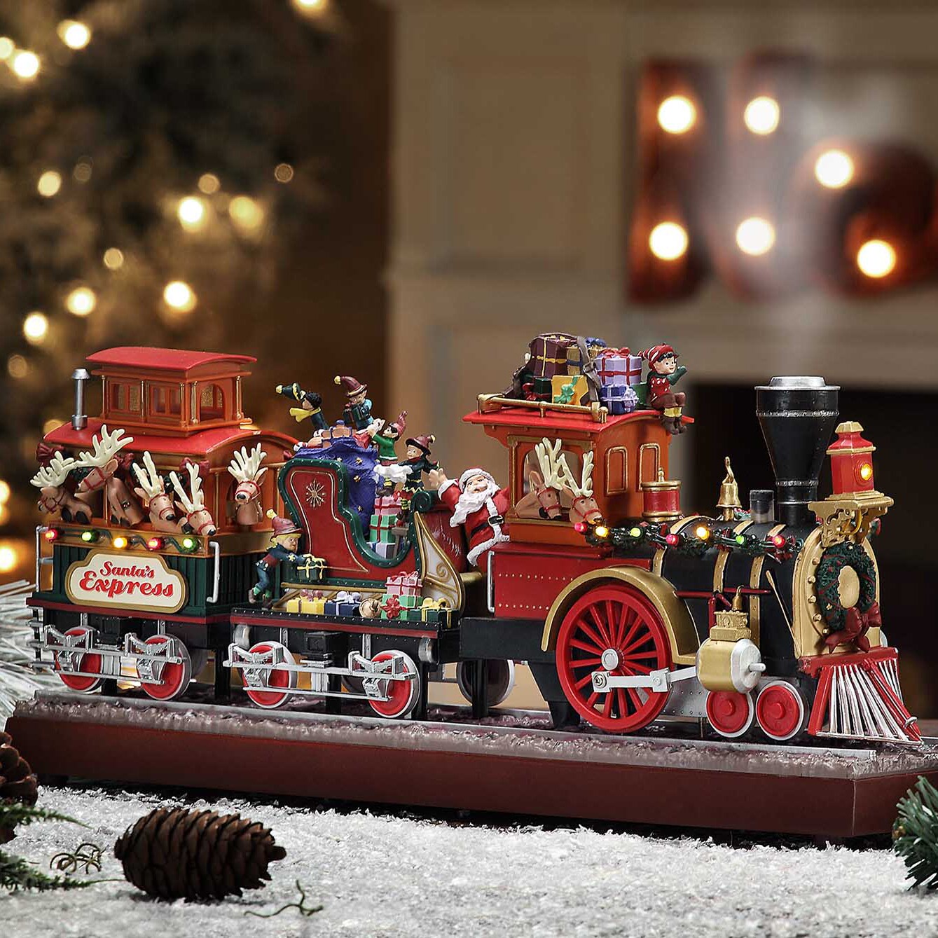 christmas tree train set lowes