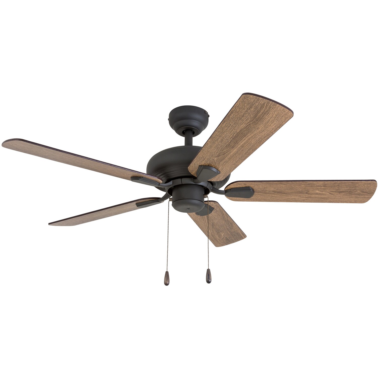 Prominence Home Walnut Creek 42-in Aged Bronze Indoor Downrod or Flush Mount Ceiling Fan with Remote (5-Blade)