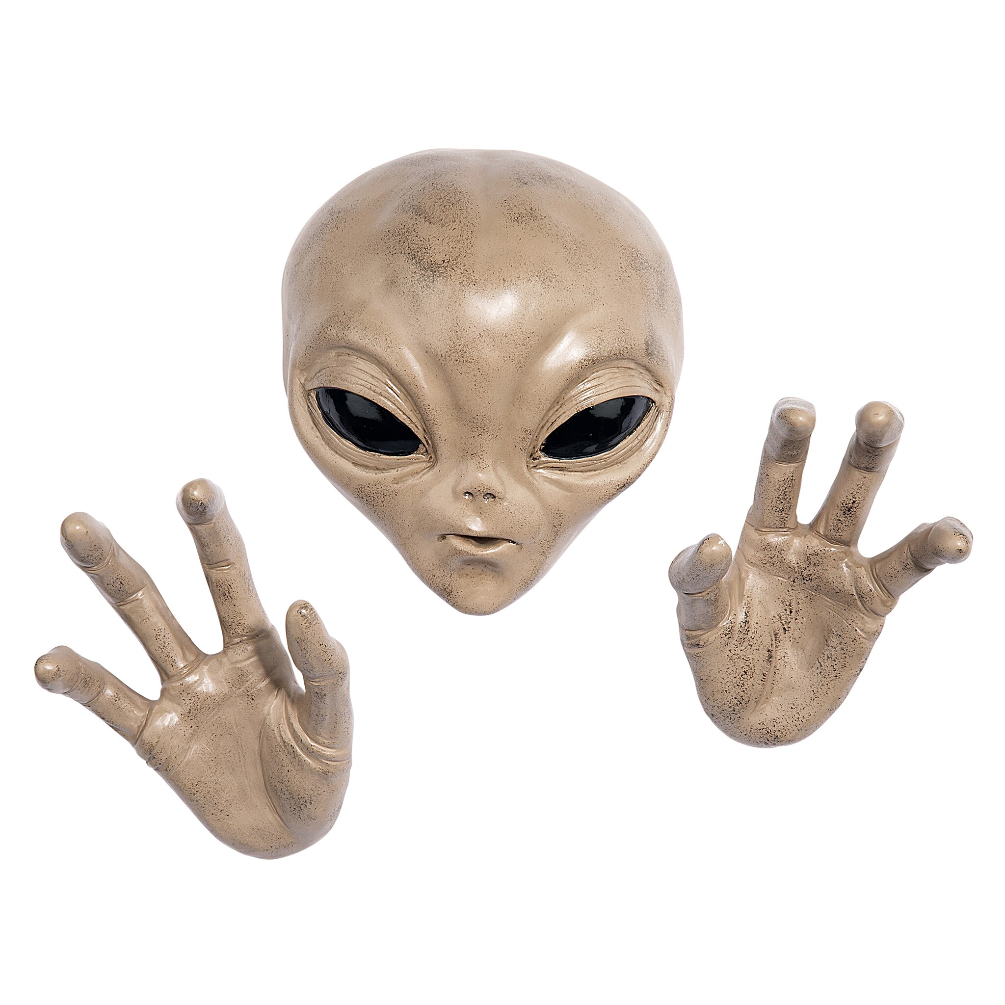 Polyresin 33 cm Set of Two Heads and Four Hands Full Color Design Toscano Roswell The Alien Wall Sculpture Plaque 