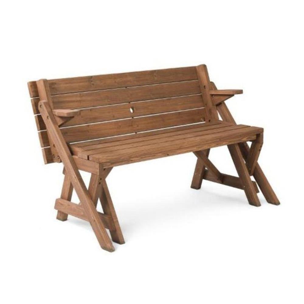 Leisure Season 4-ft 7-in Brown Wood Rectangle Picnic Table In The 