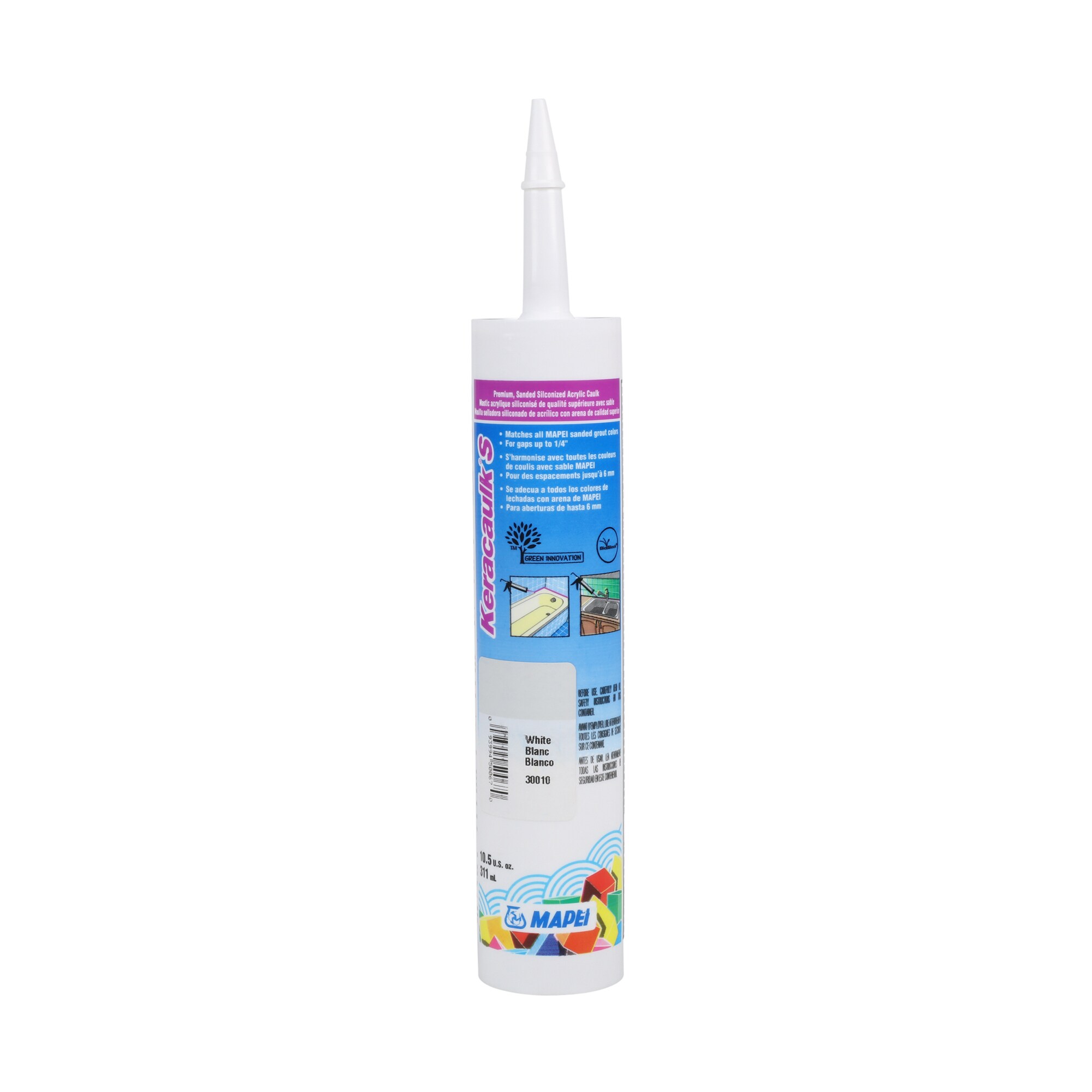 MAPEI Keracaulk S 10.5oz White Sanded Paintable Latex Caulk in the