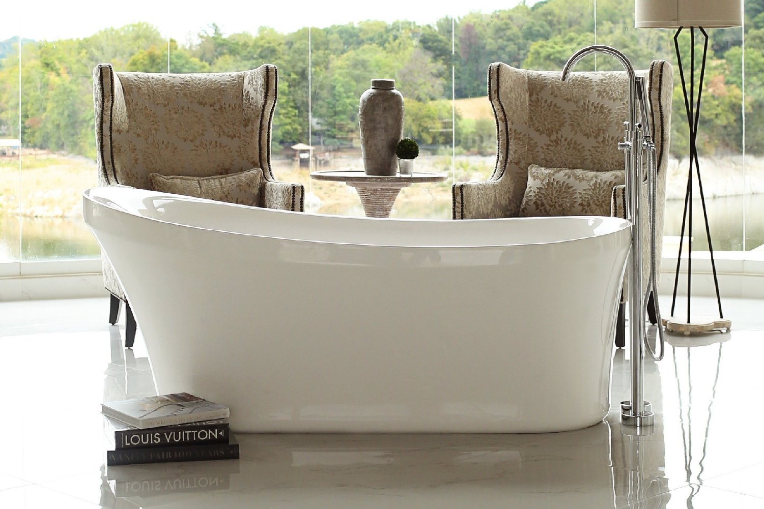 petroleum Modtager nitrogen Home and Garden Freestyle 28.5-in W x 67-in L White Acrylic Oval Reversible  Drain Freestanding Soaking Bathtub in the Bathtubs department at Lowes.com