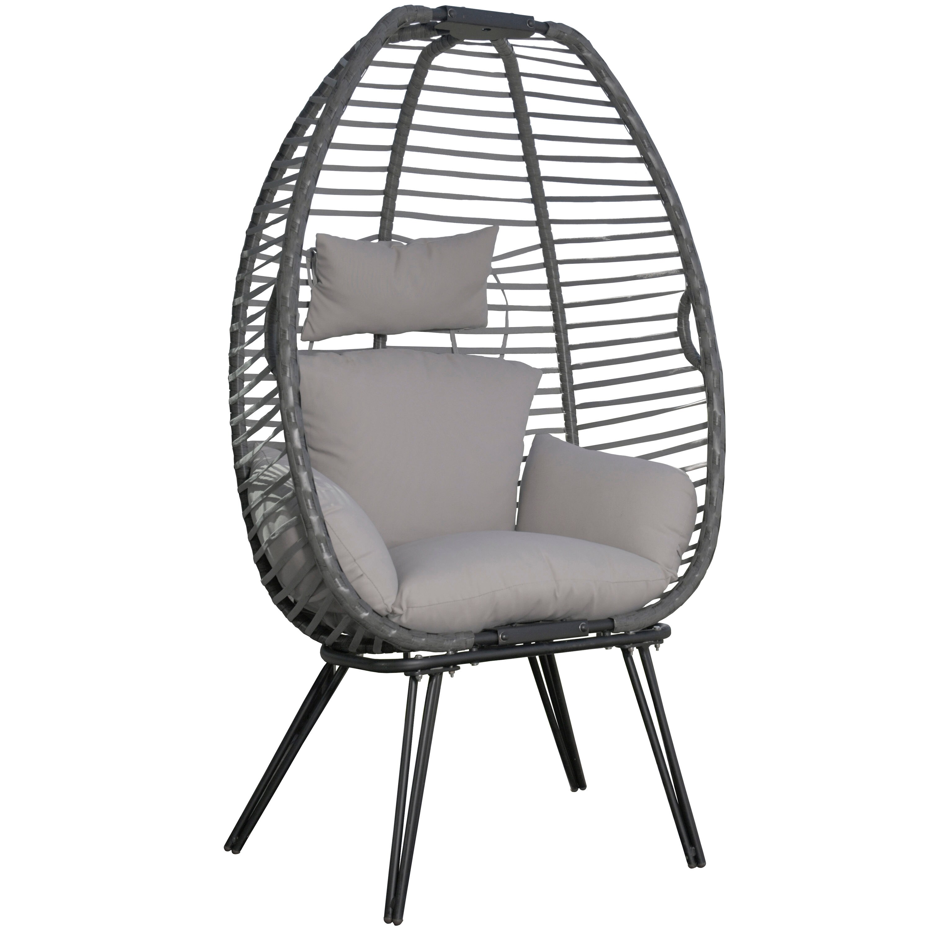 claw paddle Mindful Vivere Metal Frame Stationary Conversation Chair(s) with Gray Cushioned  Seat in the Patio Chairs department at Lowes.com