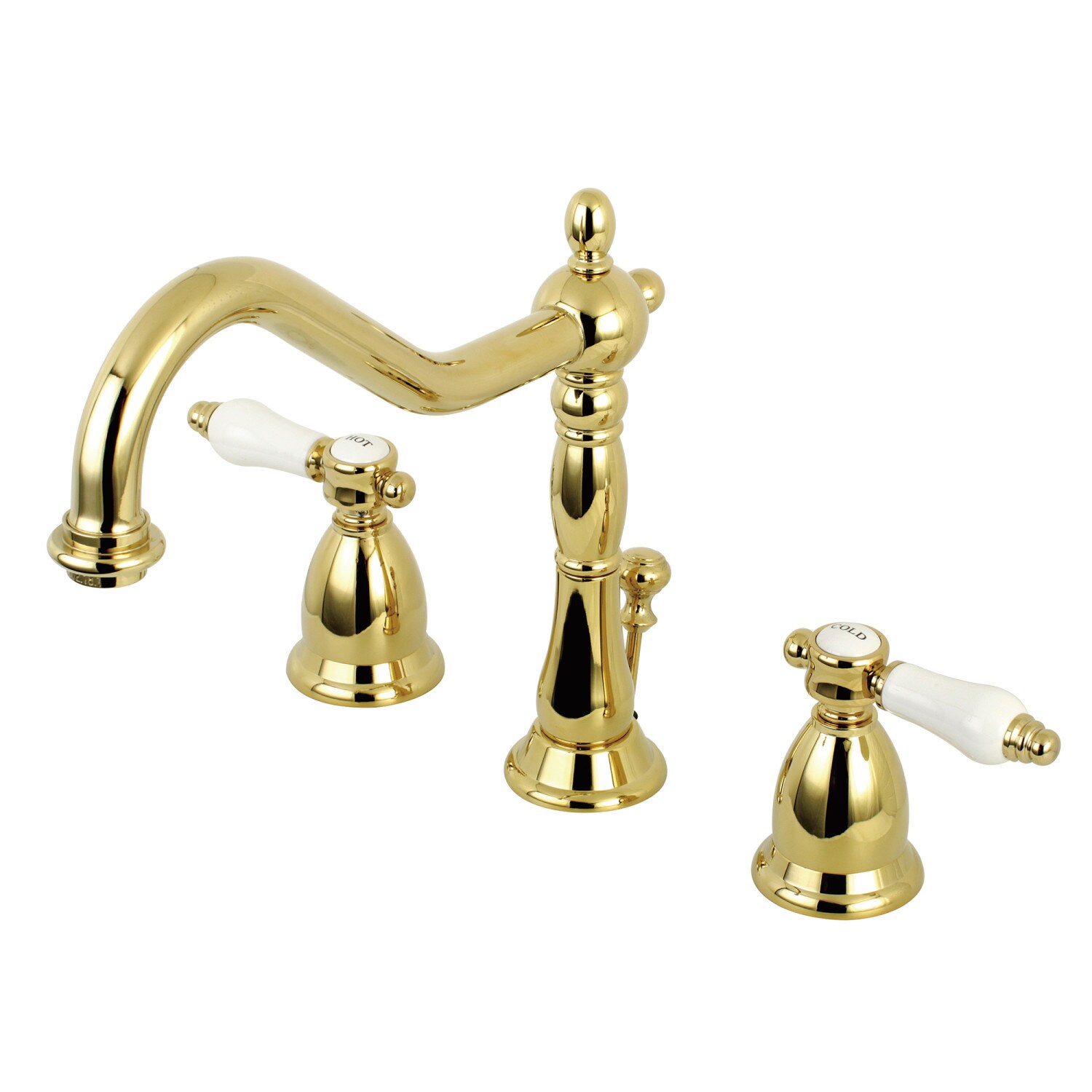 Kingston Brass Bel-Air Polished Brass 2-handle Widespread High-arc 