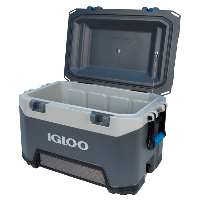 Gray BMX Series Ice Chest Cooler With Cool Riser Technology Igloo 52 Qt 