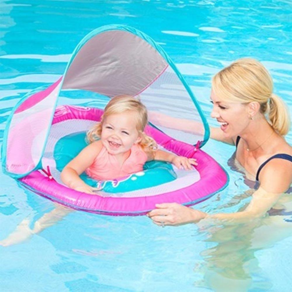 SwimWays Baby Spring Float Sun Canopy Pink Swim Step 1 for 9-24 Months for sale online 
