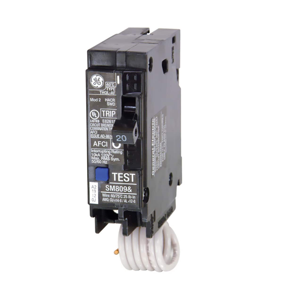 GE THQL1120DF 20-Amp 1-Pole Dual Function AFCI/GFCI Circuit Breaker 