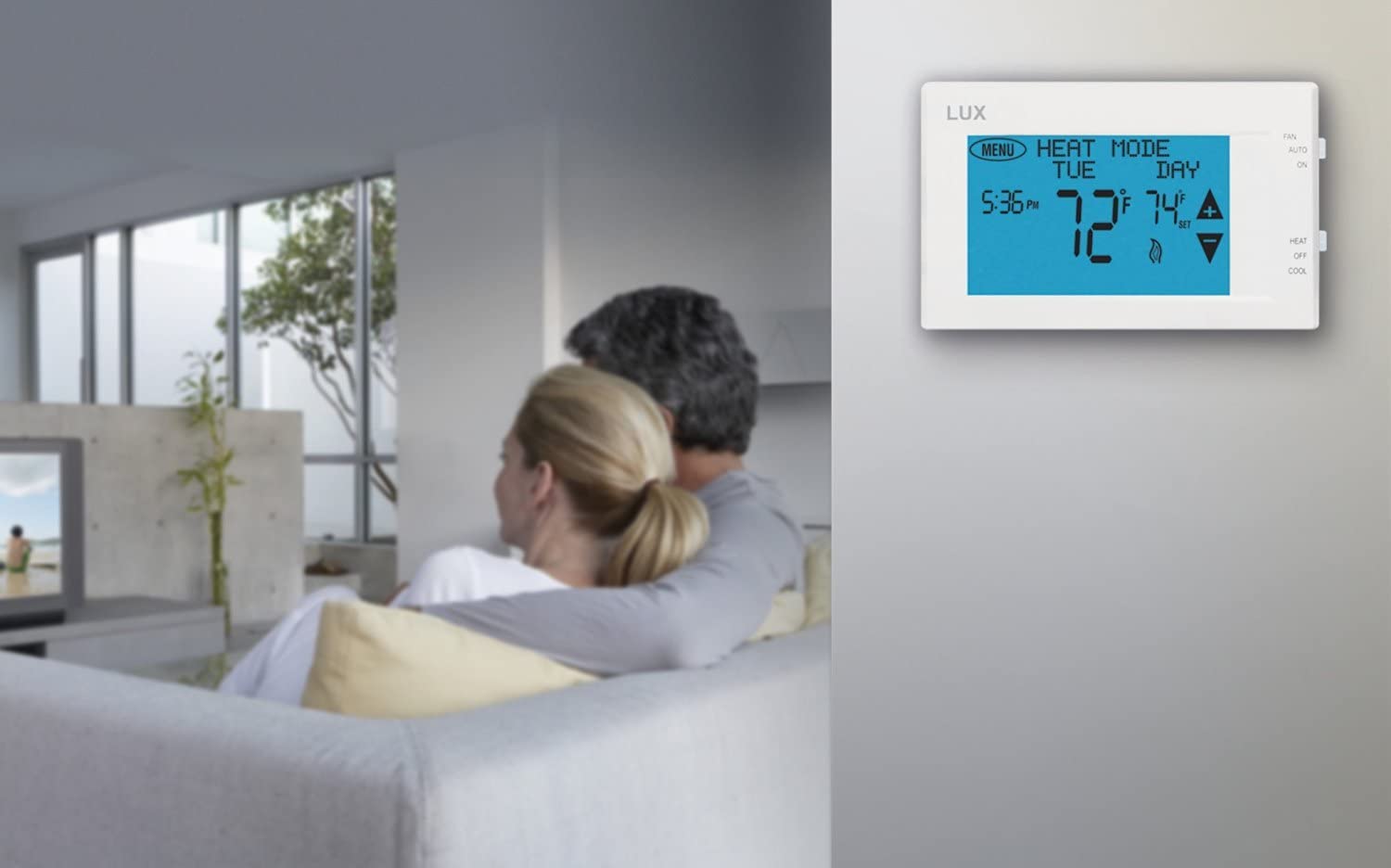 Lux 7-day 24-Volt Touch Screen Programmable Thermostat Rectangle