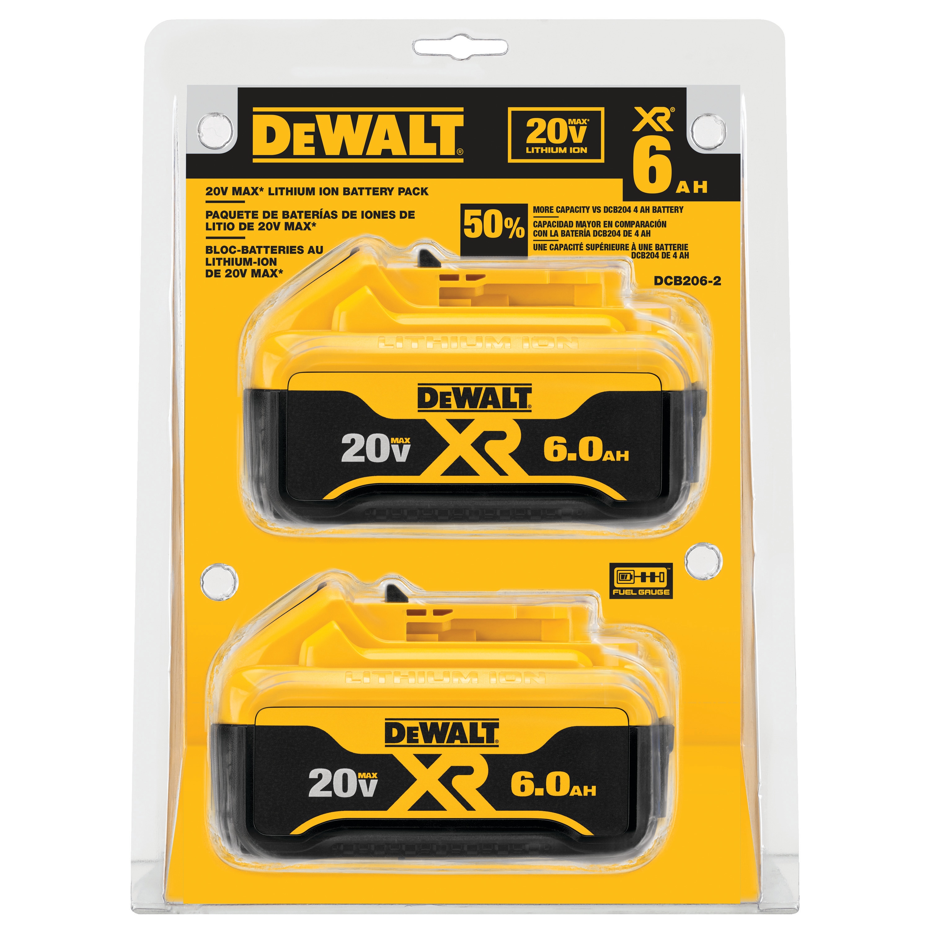 For DeWalt 20V 20 Volt Max XR 6.0AH Lithium Ion Battery DCB206-2 DCB205-2 DCB205 