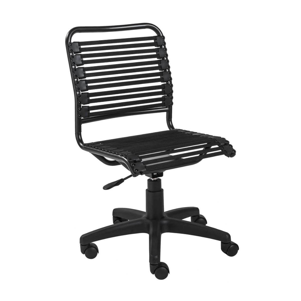 with Flat Elastic Bungie Straps Adjustable Height Dark Grey Bungee Office Task Chair