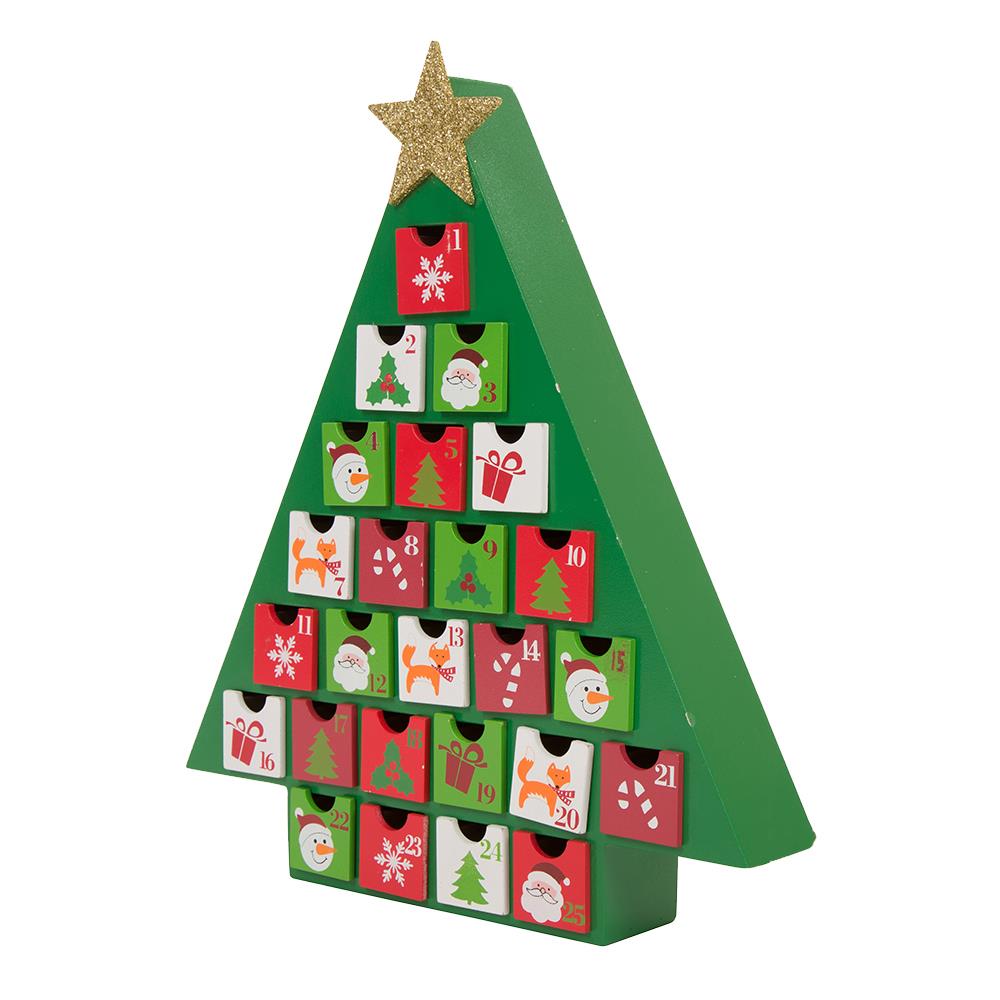 Glitzhome Multi Color Tree Advent Calendar at